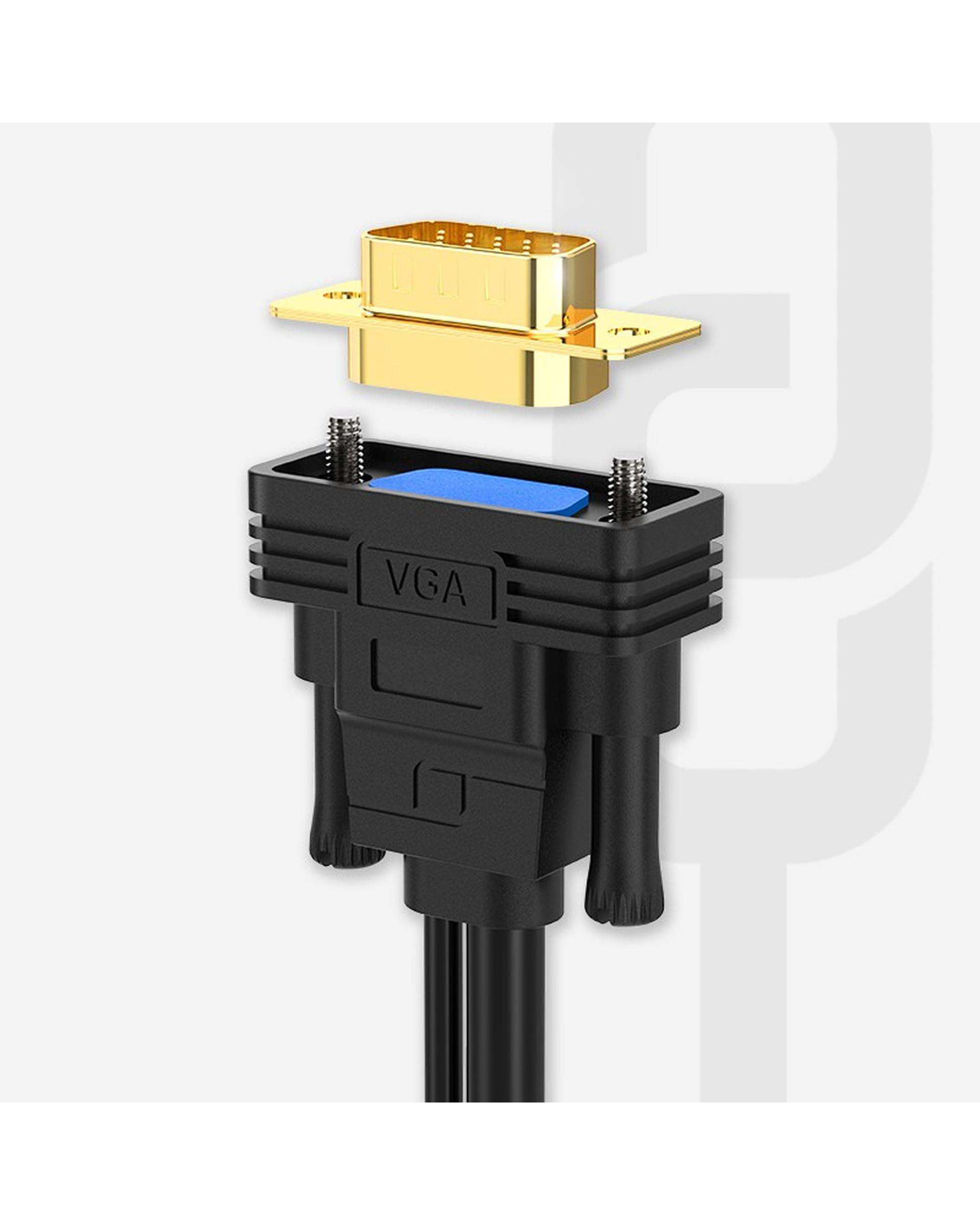 مبدل HDMI به VGA مشکی لنشن Lention مدل VC-HPVA-P1 طول 2 متر