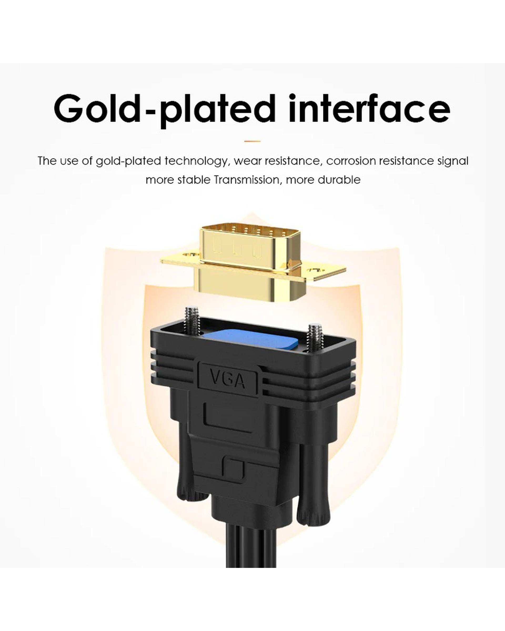 مبدل VGA به HDMI مشکی لنشن Lention مدل VC-VpaH-P1 طول 2 متر