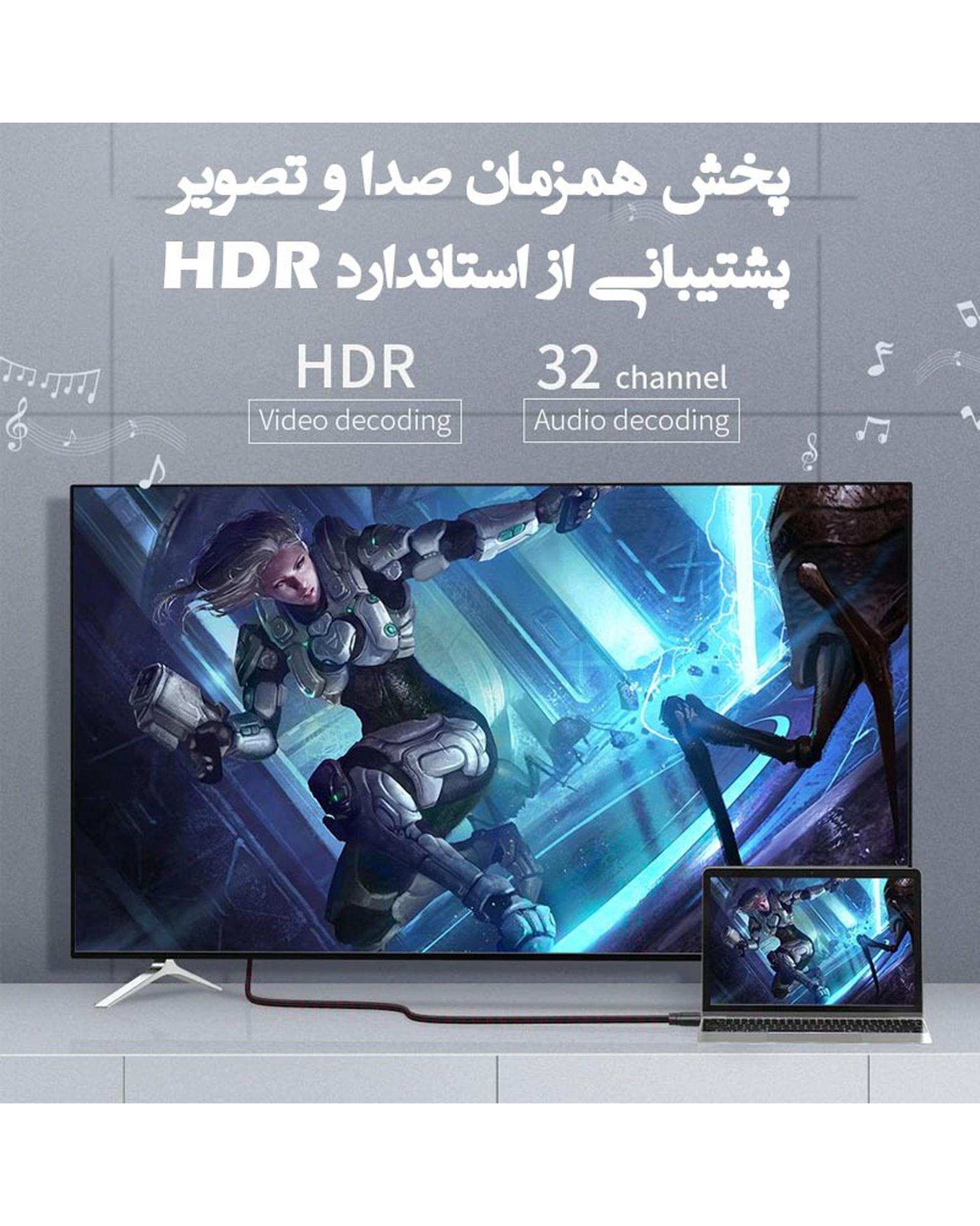 کابل HDMI لنشن Lention مدل HH20-4k60hz طول 1 متر