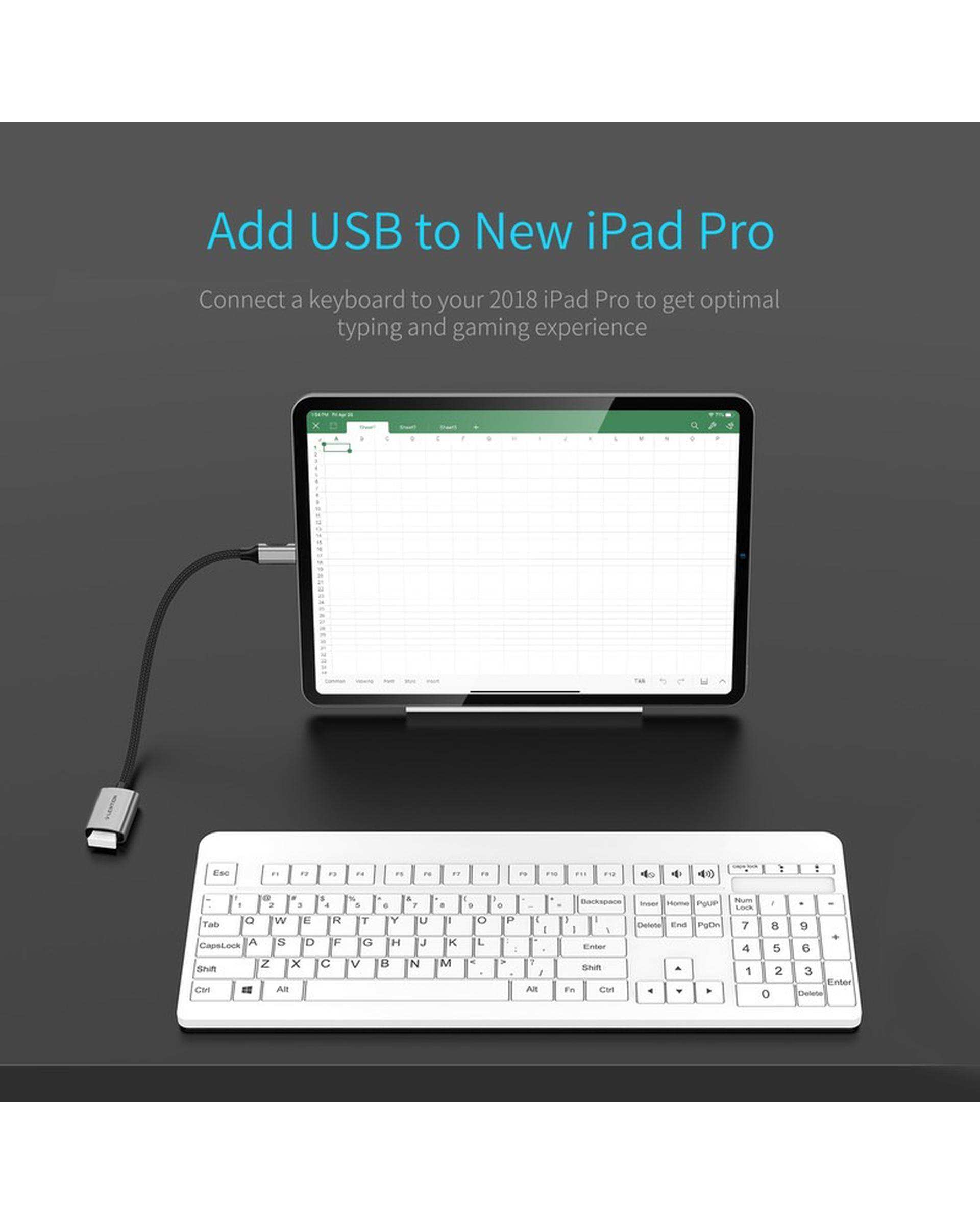 مبدل USB-C به USB-A لنشن Lention مدل C6 رزگلد