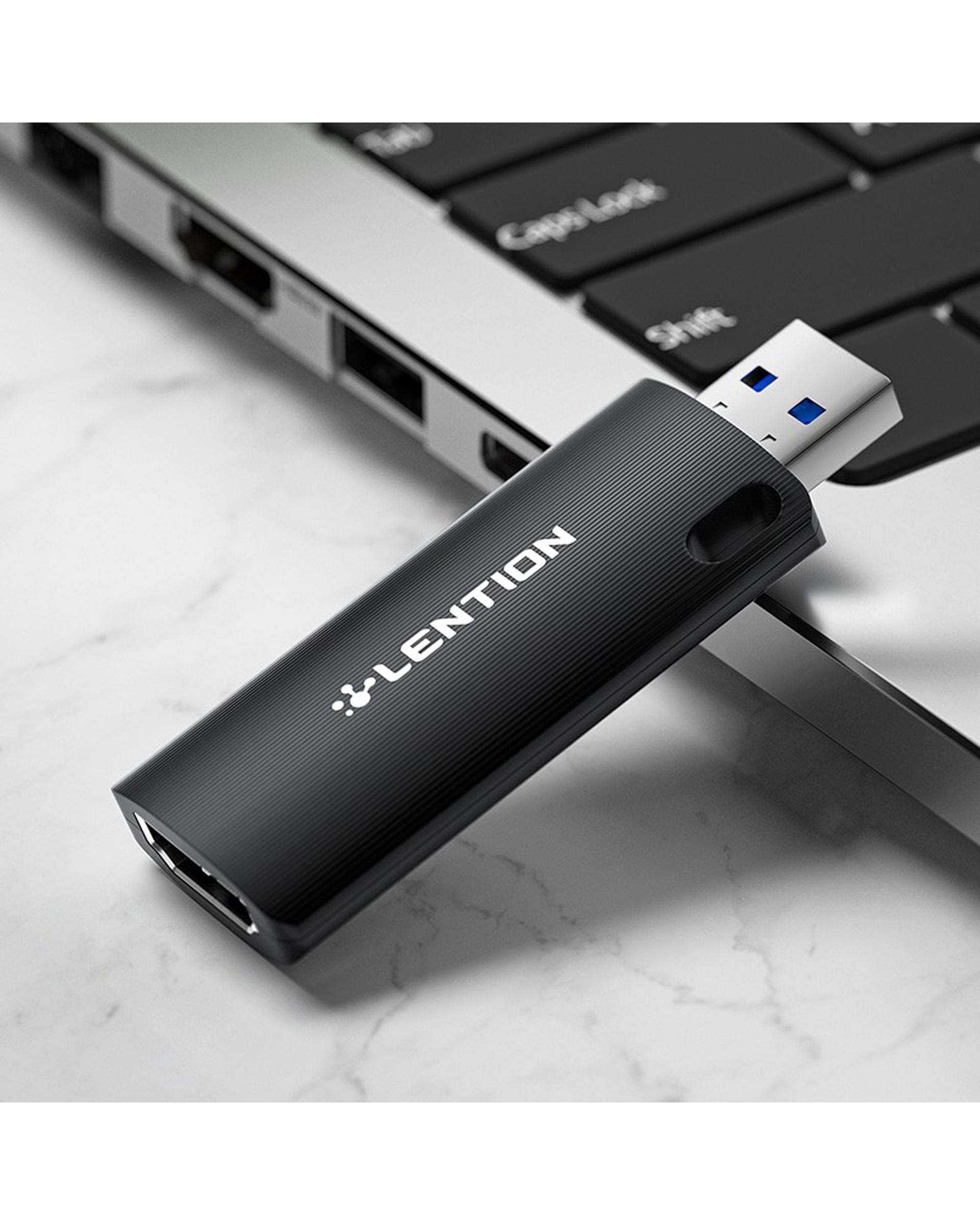 مبدل HDMI به USB لنشن Lention مدل V20 مشکی