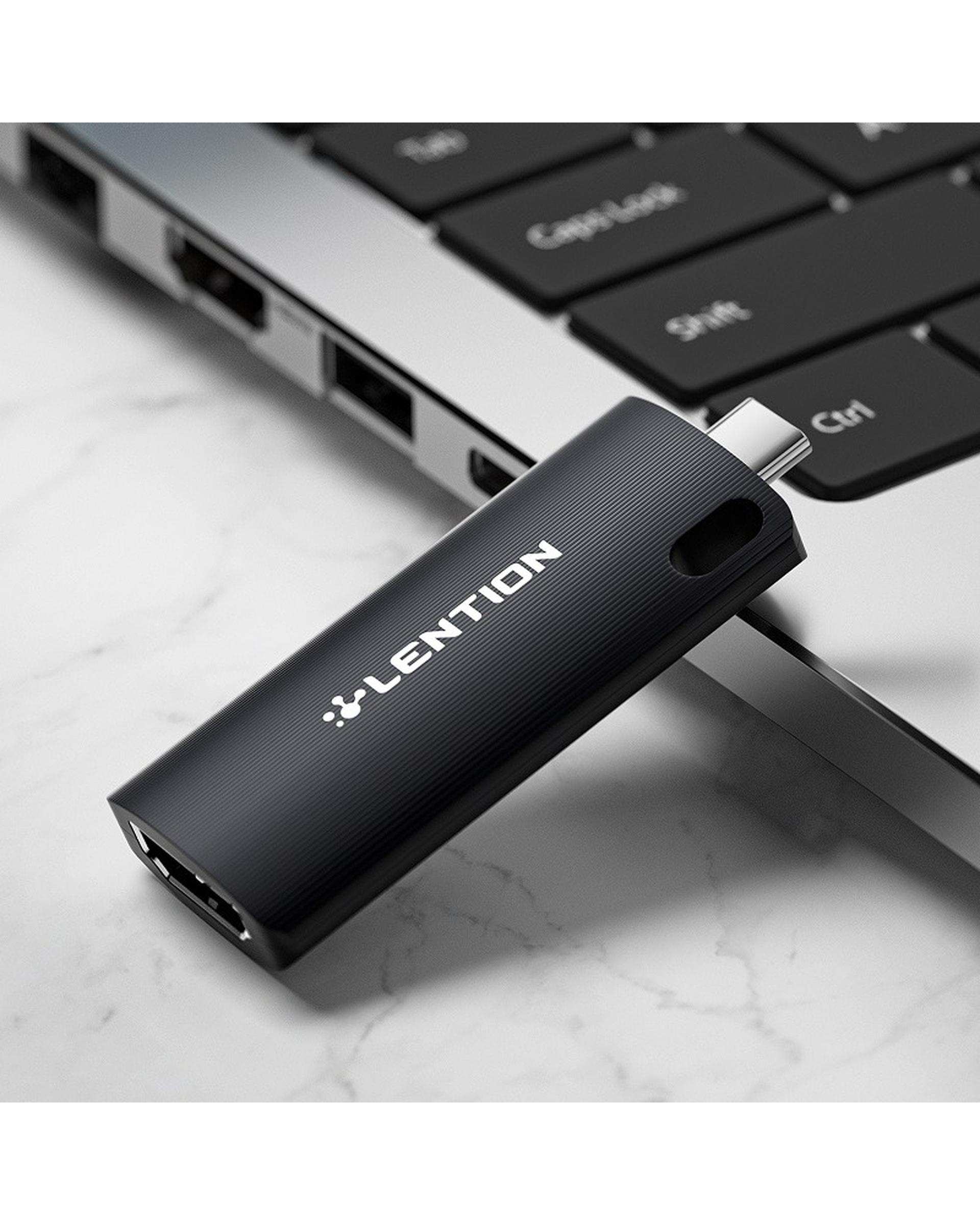 مبدل HDMI به USB-C لنشن Lention مدل VC20 مشکی