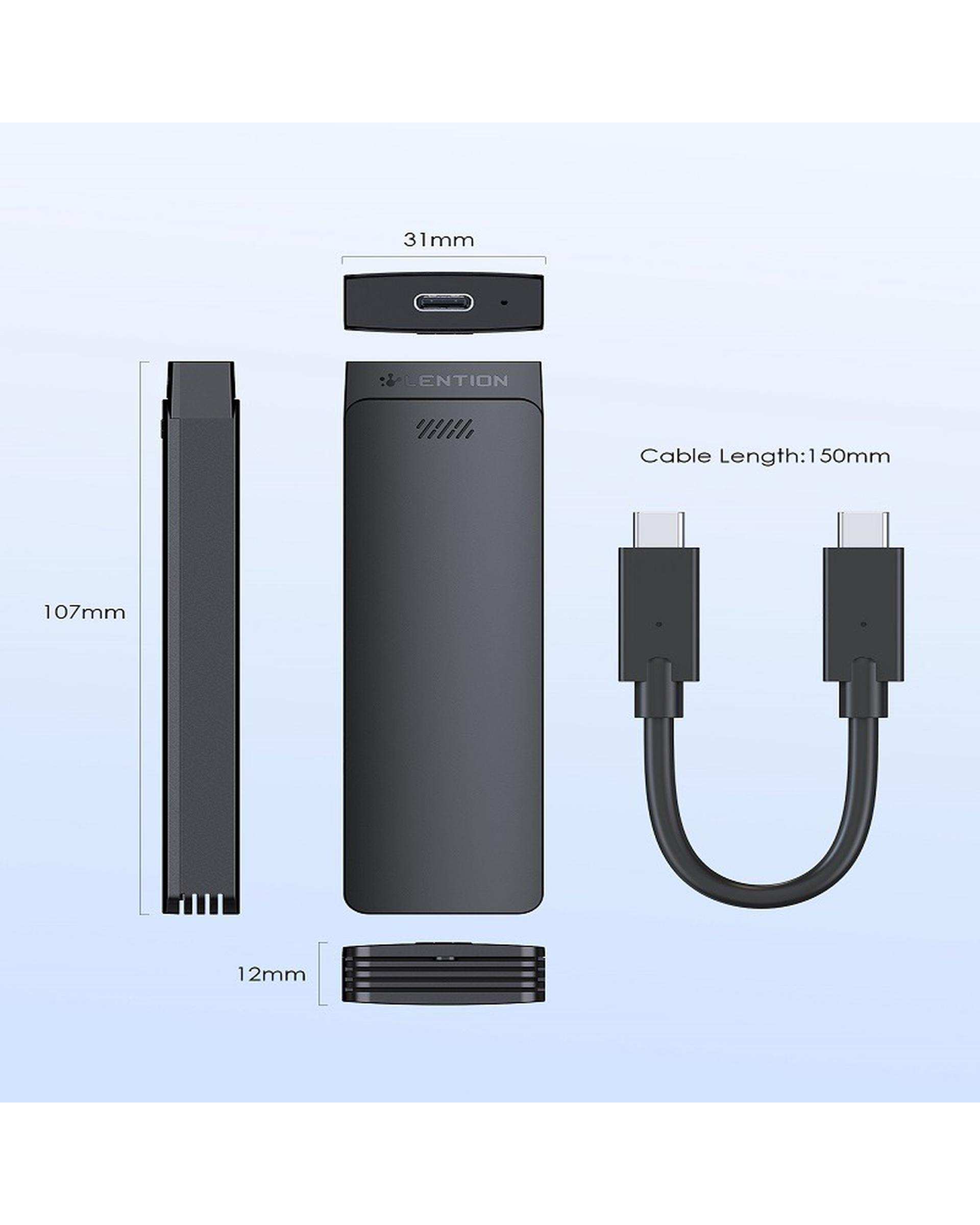 مبدل USB-C به M.2 لنشن Lention مدل C9B مشکی