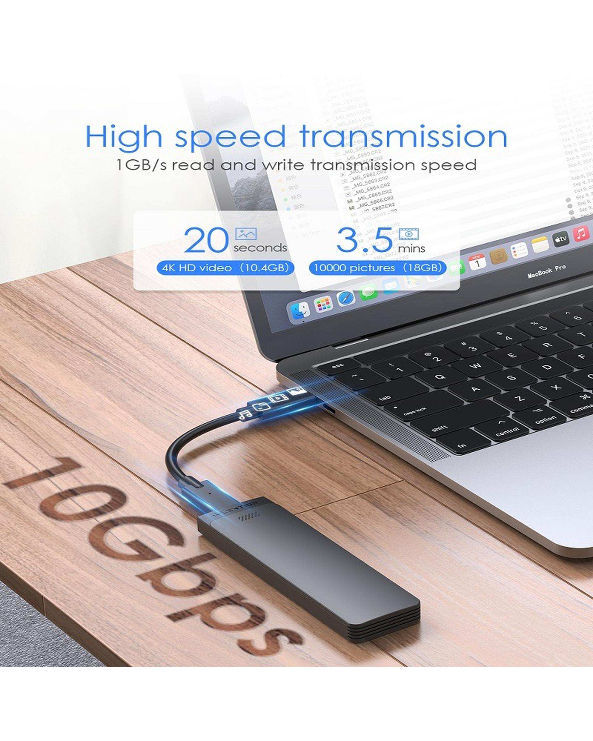 مبدل USB-C به M.2 لنشن Lention مدل C9B مشکی