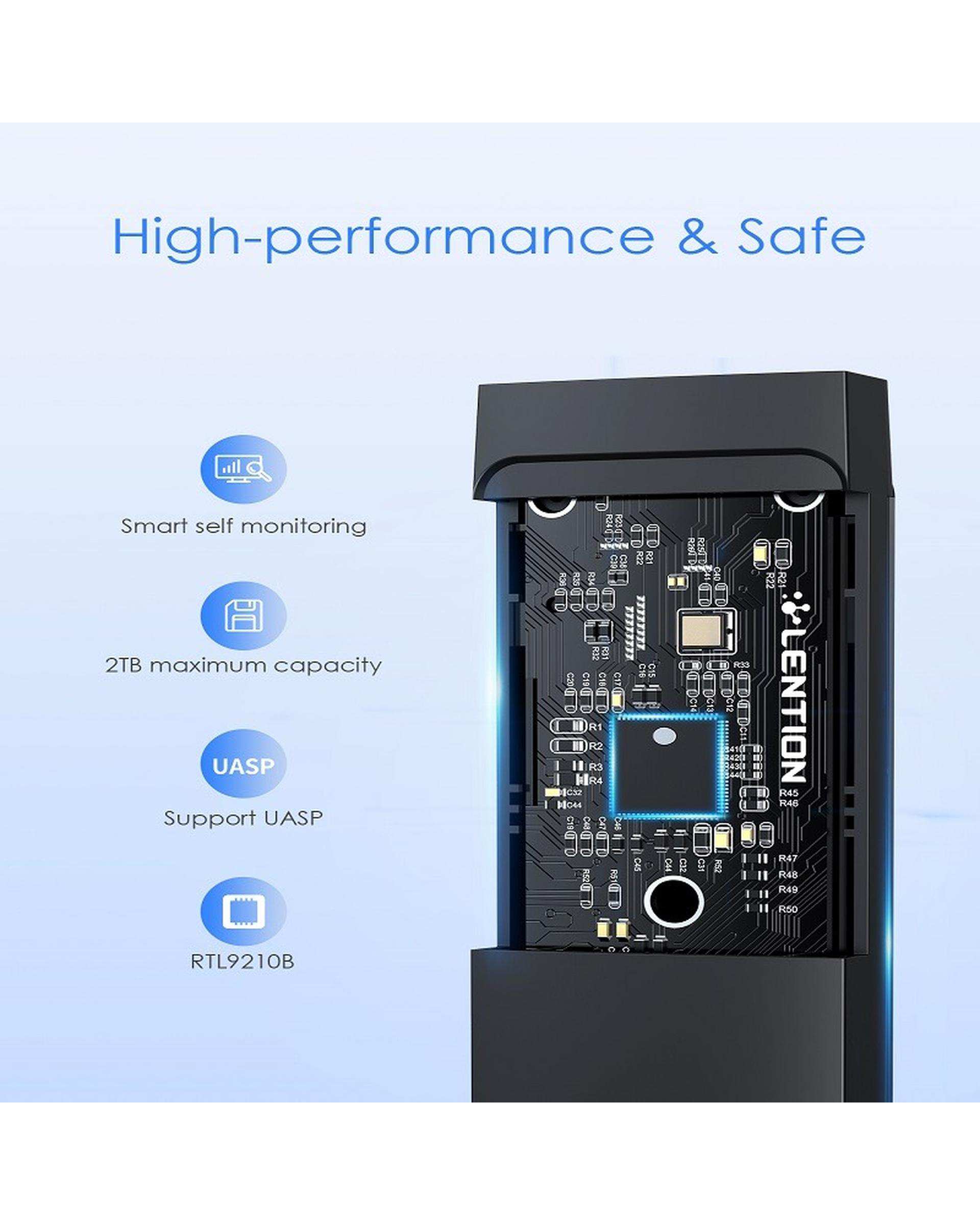 مبدل USB-C به M.2 لنشن Lention مدل C9B مشکی