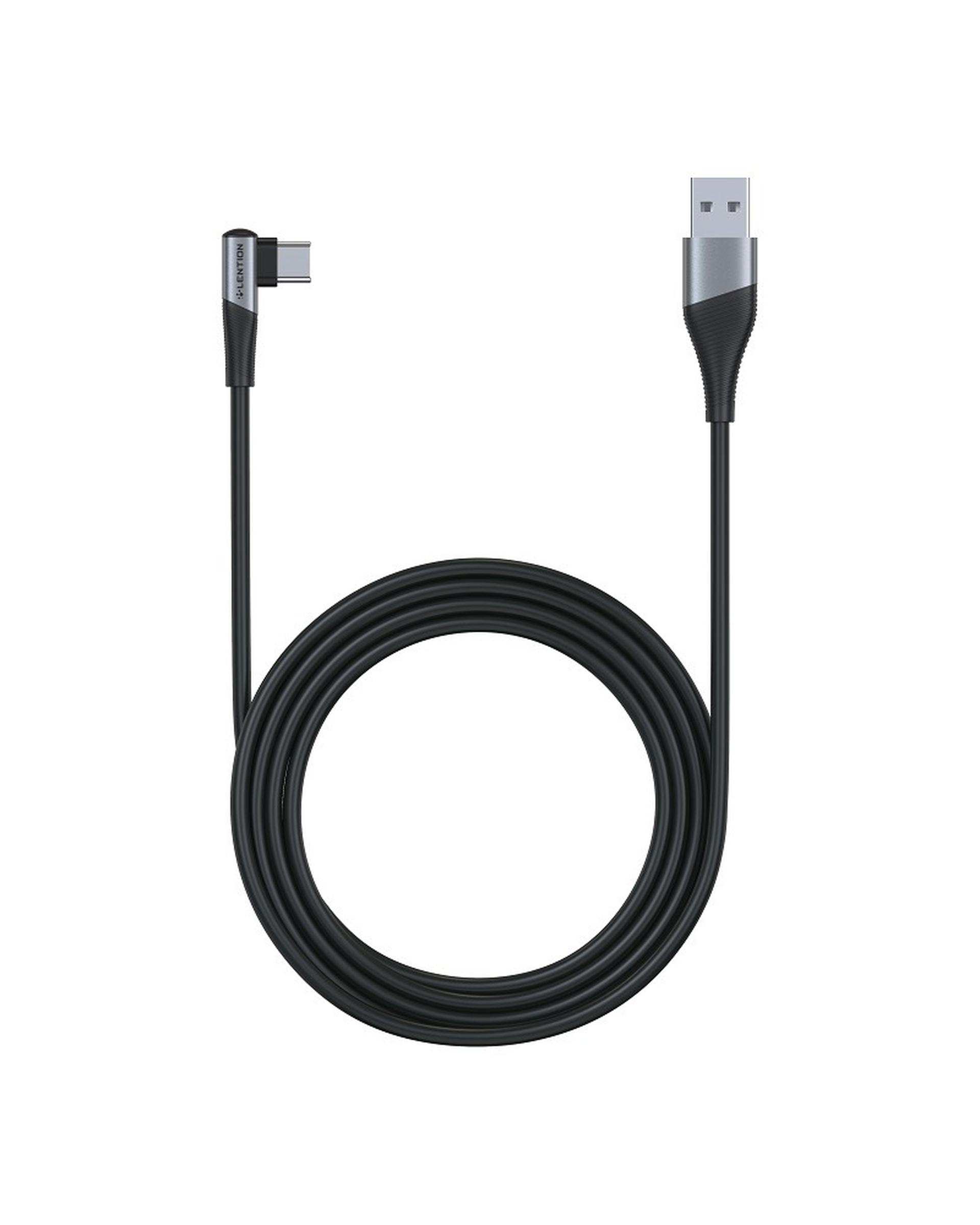 کابل تبدیل USB به USB-C خاکستری لنشن Lention مدل ACE-3A طول 2 متر