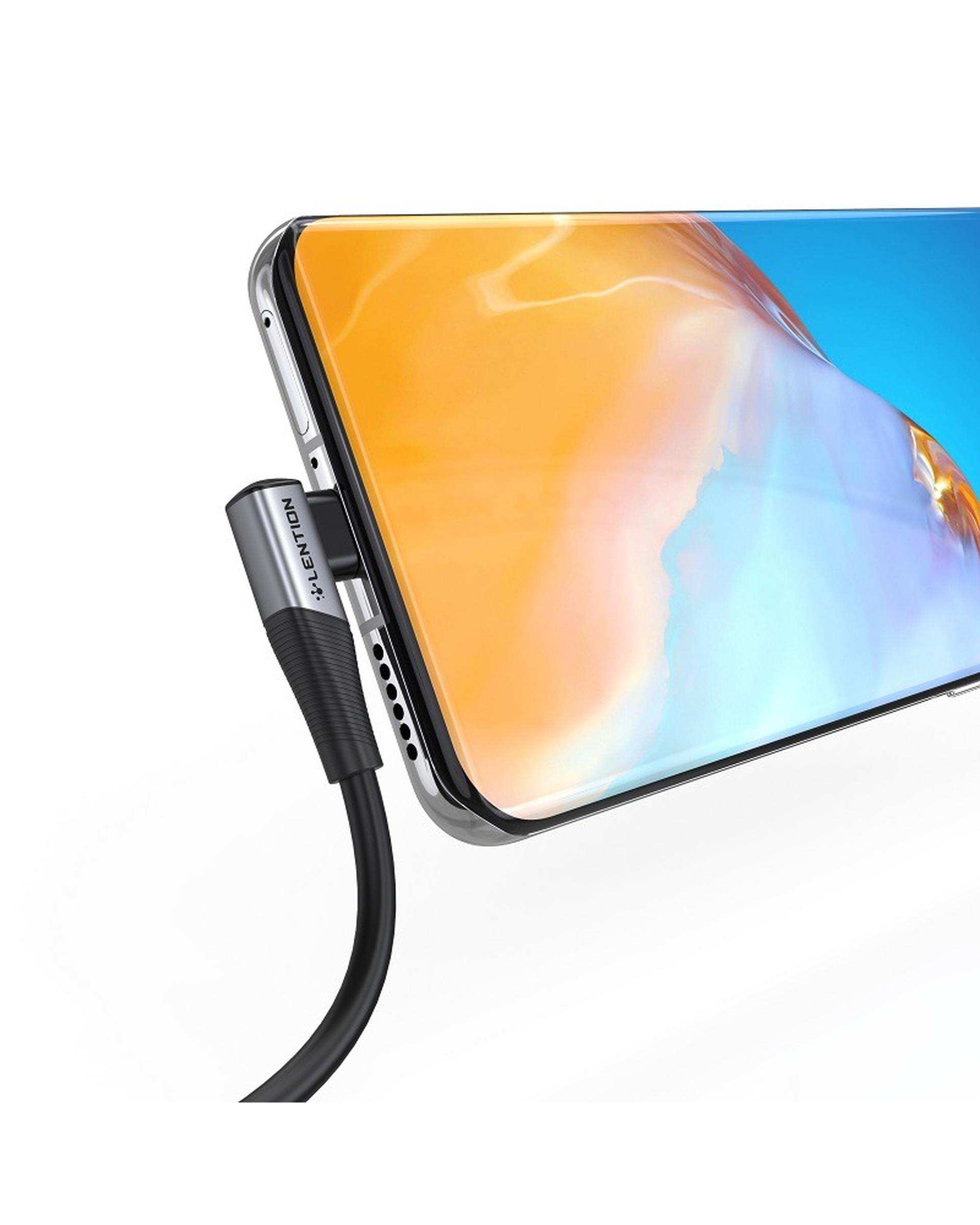 کابل تبدیل USB به USB-C خاکستری لنشن Lention مدل ACE-3A طول 2 متر