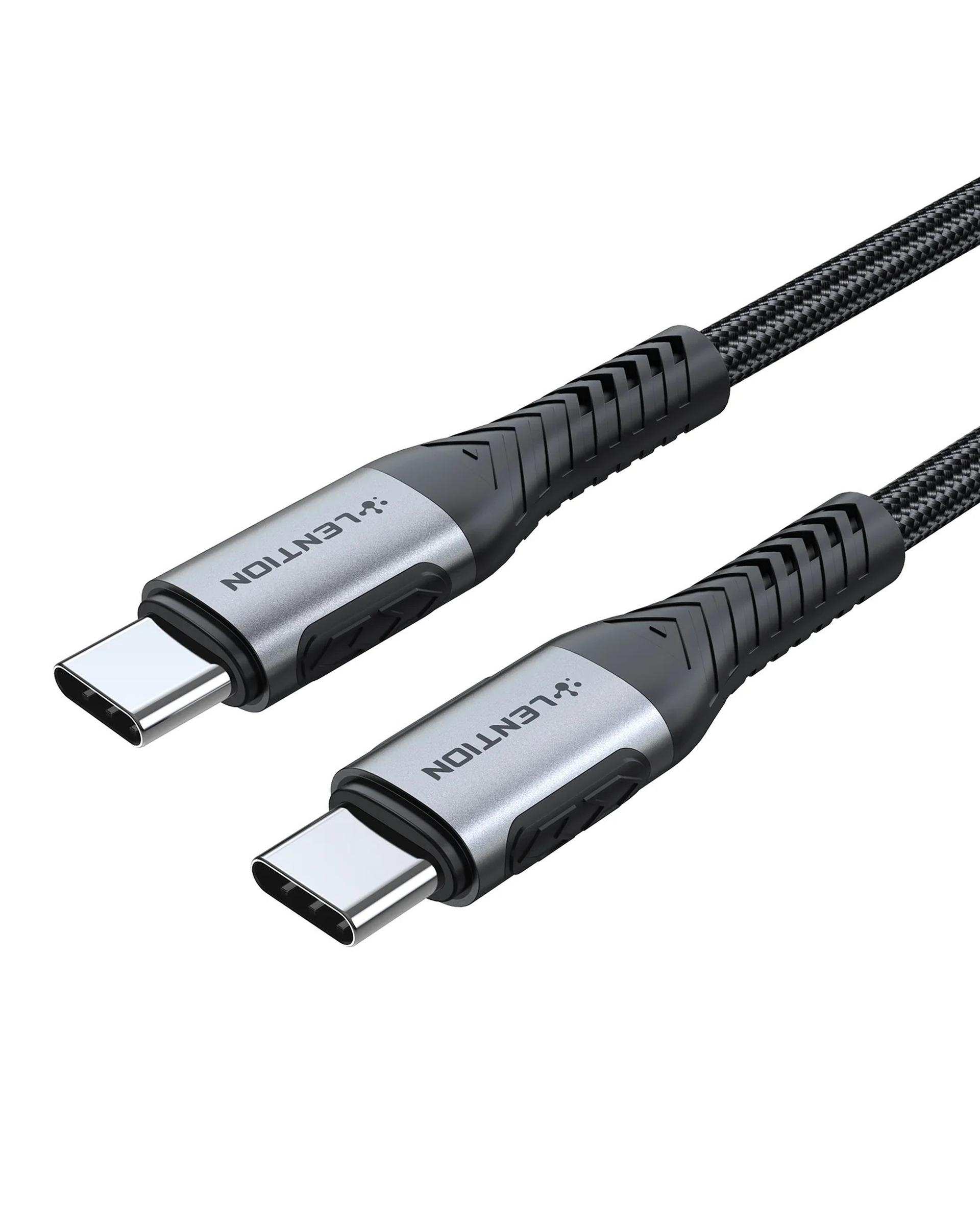 کابل تبدیل USB-C به USB-C خاکستری لنشن Lention مدل CCE-5A طول 2 متر