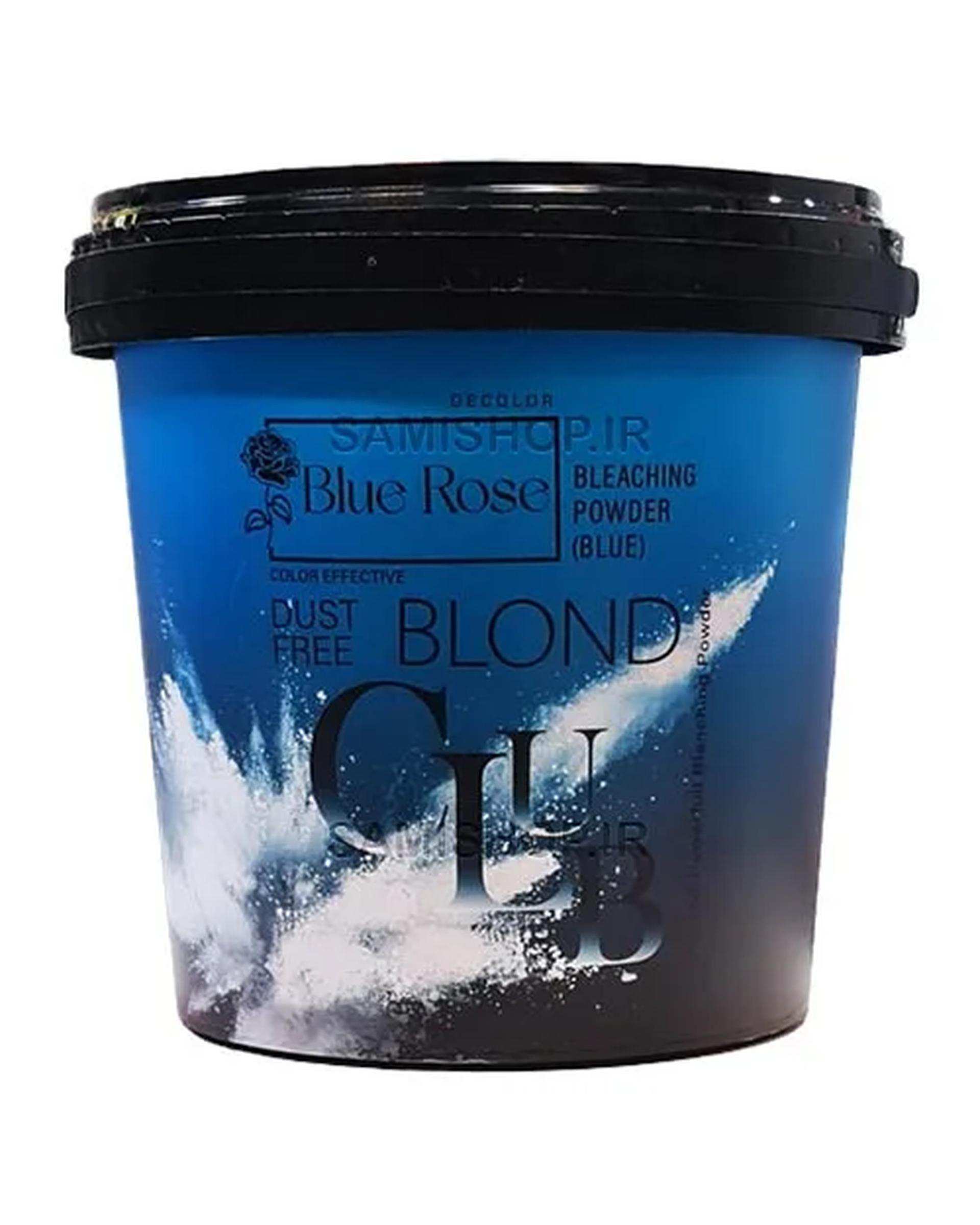 پودر دکلره آبی ضد نارنجی و قرمزی مو بلو رز Blue Rose وزن 500 گرم