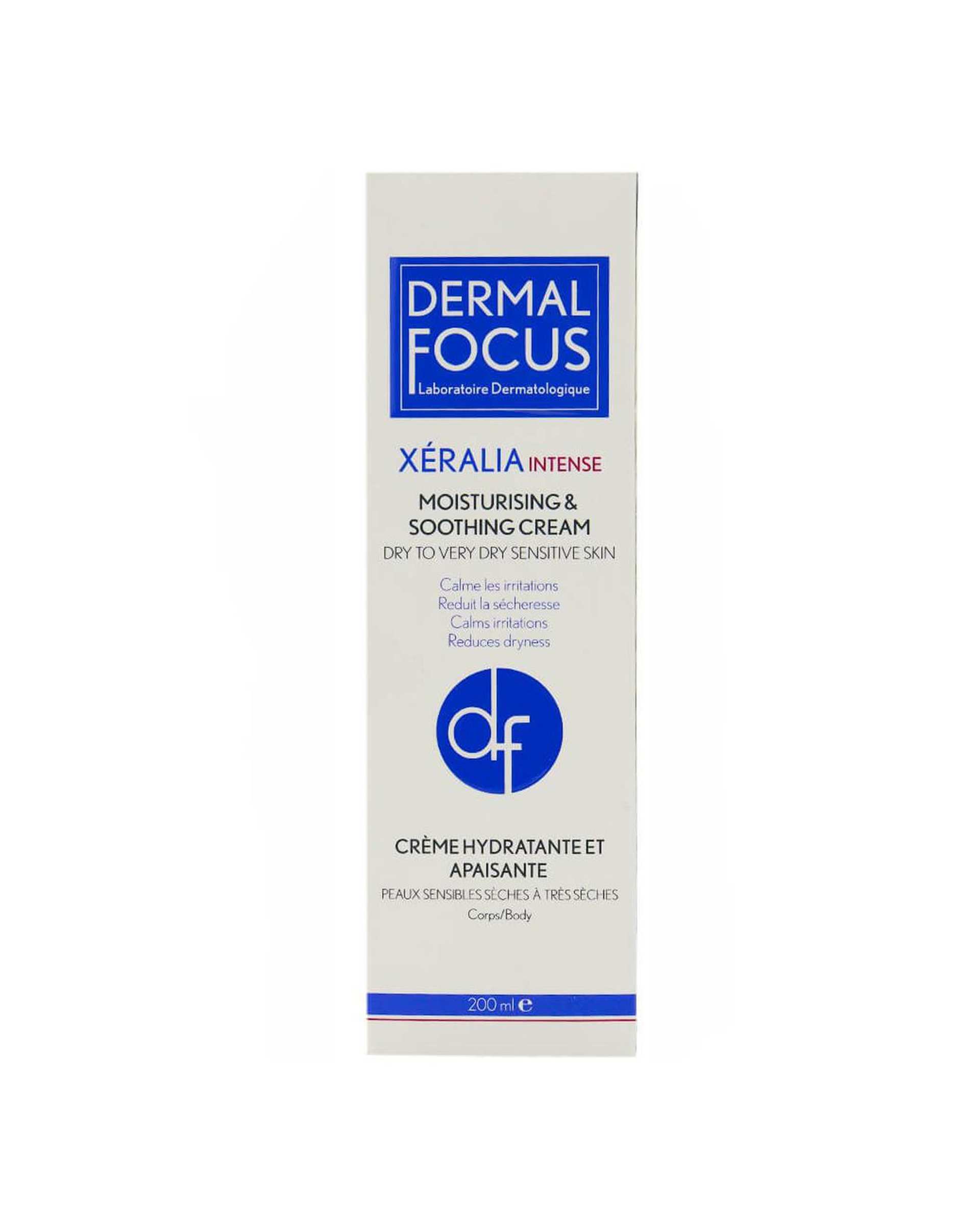 کرم بدن زرالیا اینتنس درمال فوکوس Dermal Focus مناسب پوست های خشک و حساس 200ml