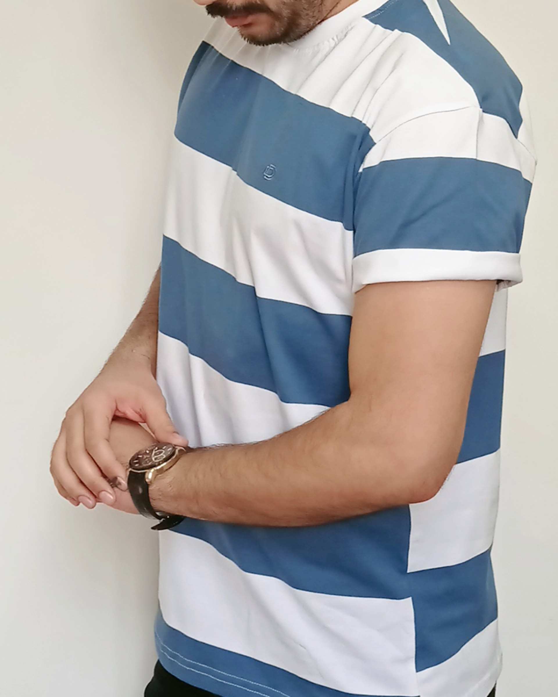تی شرت مردانه سفید آبی دیورسو Diverso مدل 4325