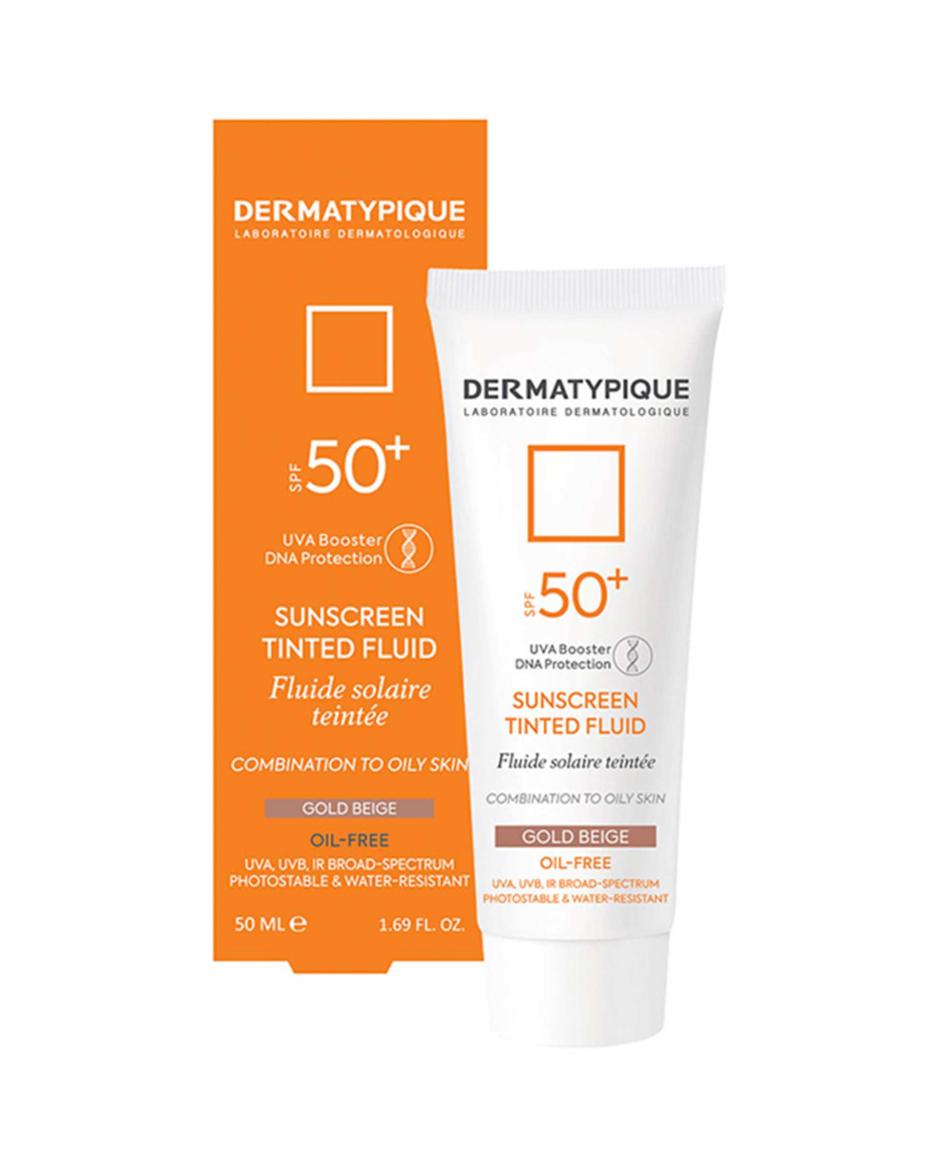 فلوئید ضد آفتاب رنگی SPF50 درماتیپیک Dermatypique رنگ بژ طلایی