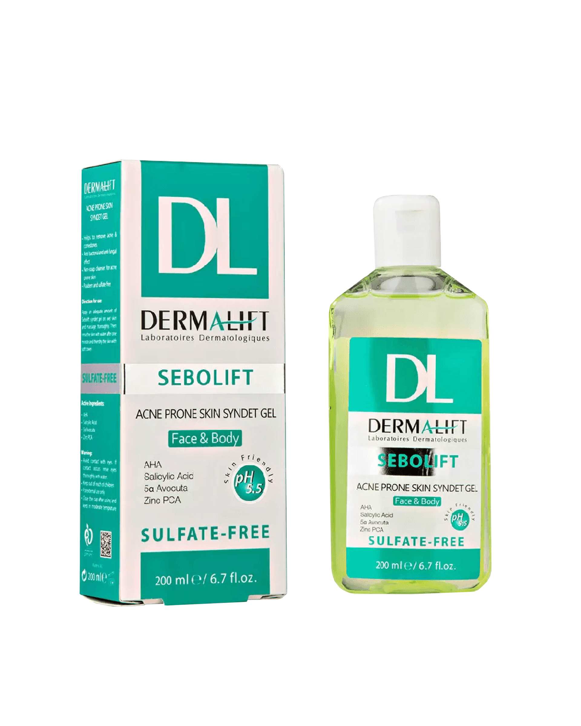 ژل شستشوی روشن کننده غیر صابونی پوست درمالیفت Dermalift مناسب پوست چرب و دارای جوش 200ml