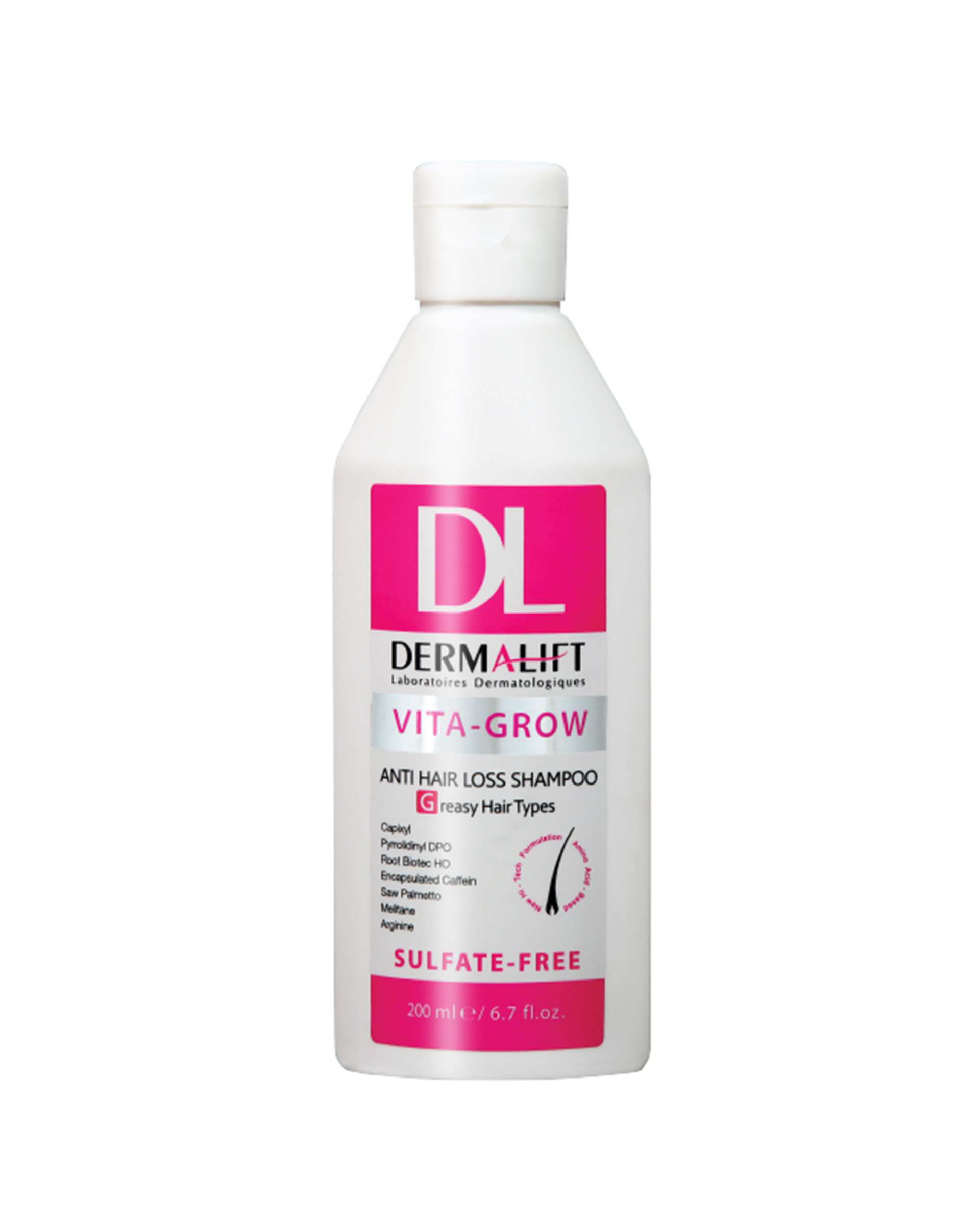 شامپو ضد شوره موی چرب بدون سولفات درمالیفت Dermalift مدل Vita Ker حجم 200ml