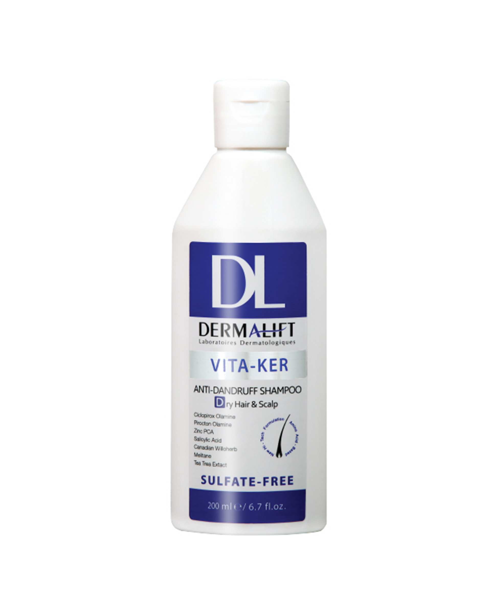 شامپو ضد شوره موی خشک بدون سولفات درمالیفت Dermalift حجم 200ml