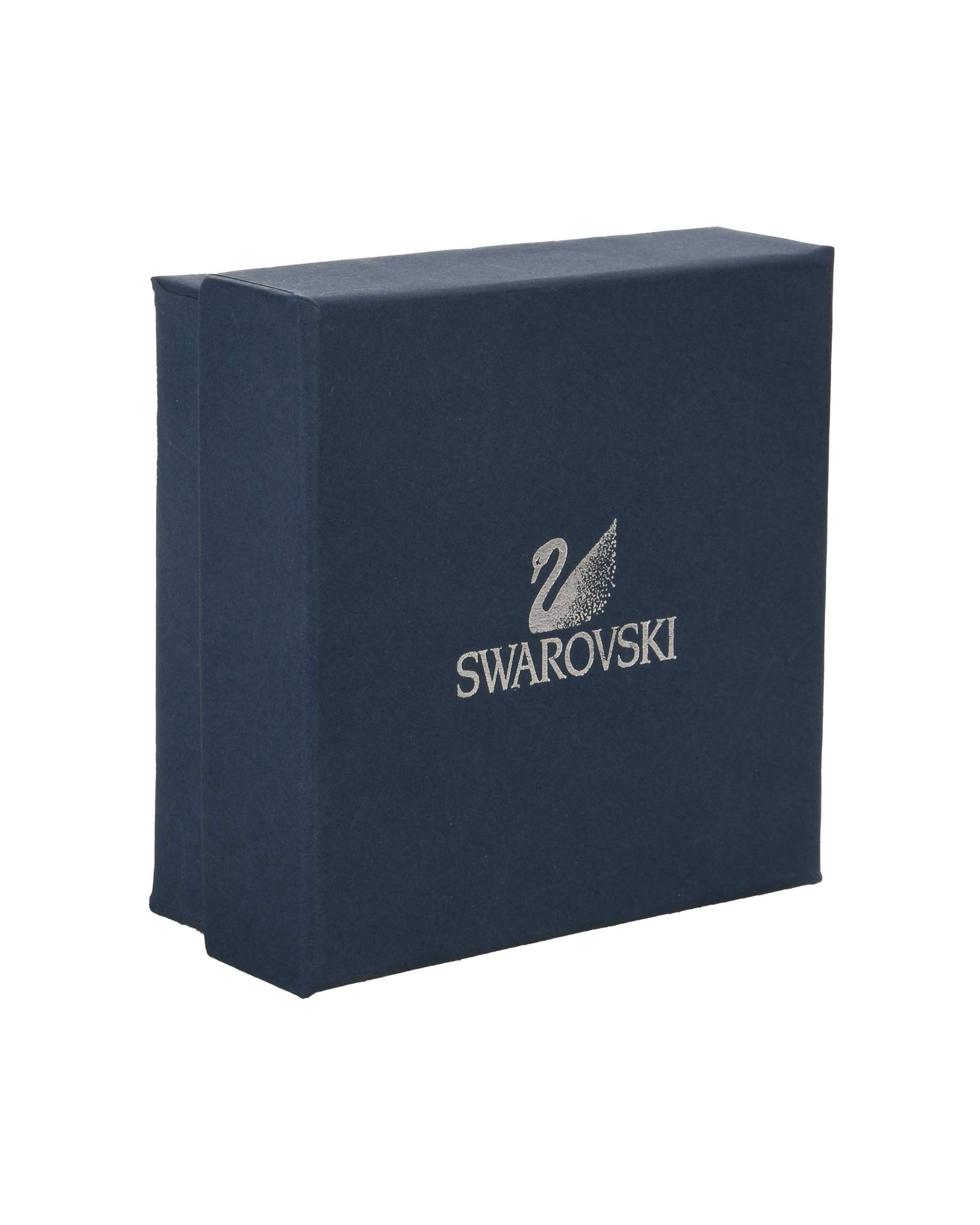 گوشواره بیضی نگین دار کهربایی نقره ای طرح سواروسکی SWAROVSKI