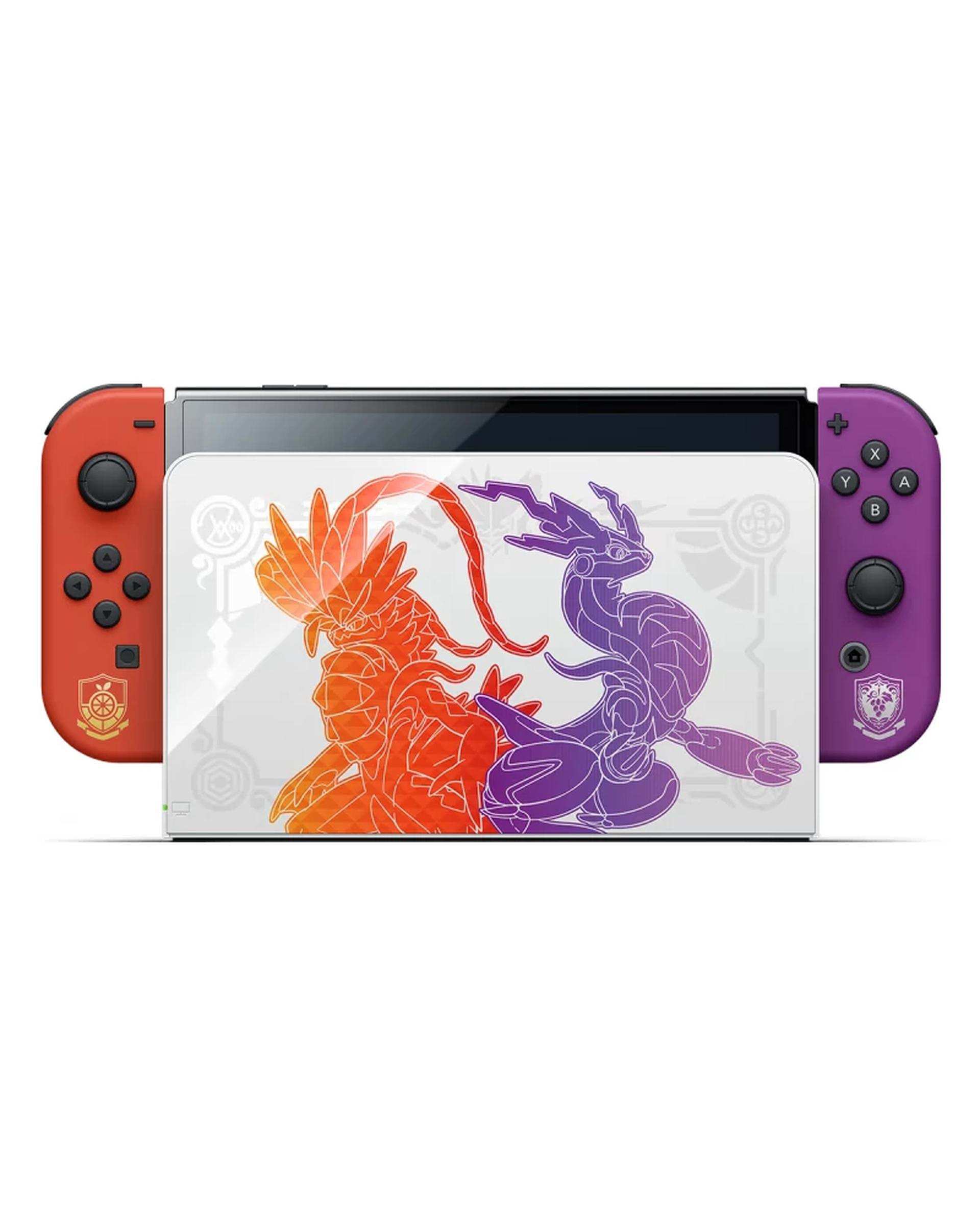 کنسول بازی نینتندو مدل Switch White OLED Pokémon Scarlet & Violet