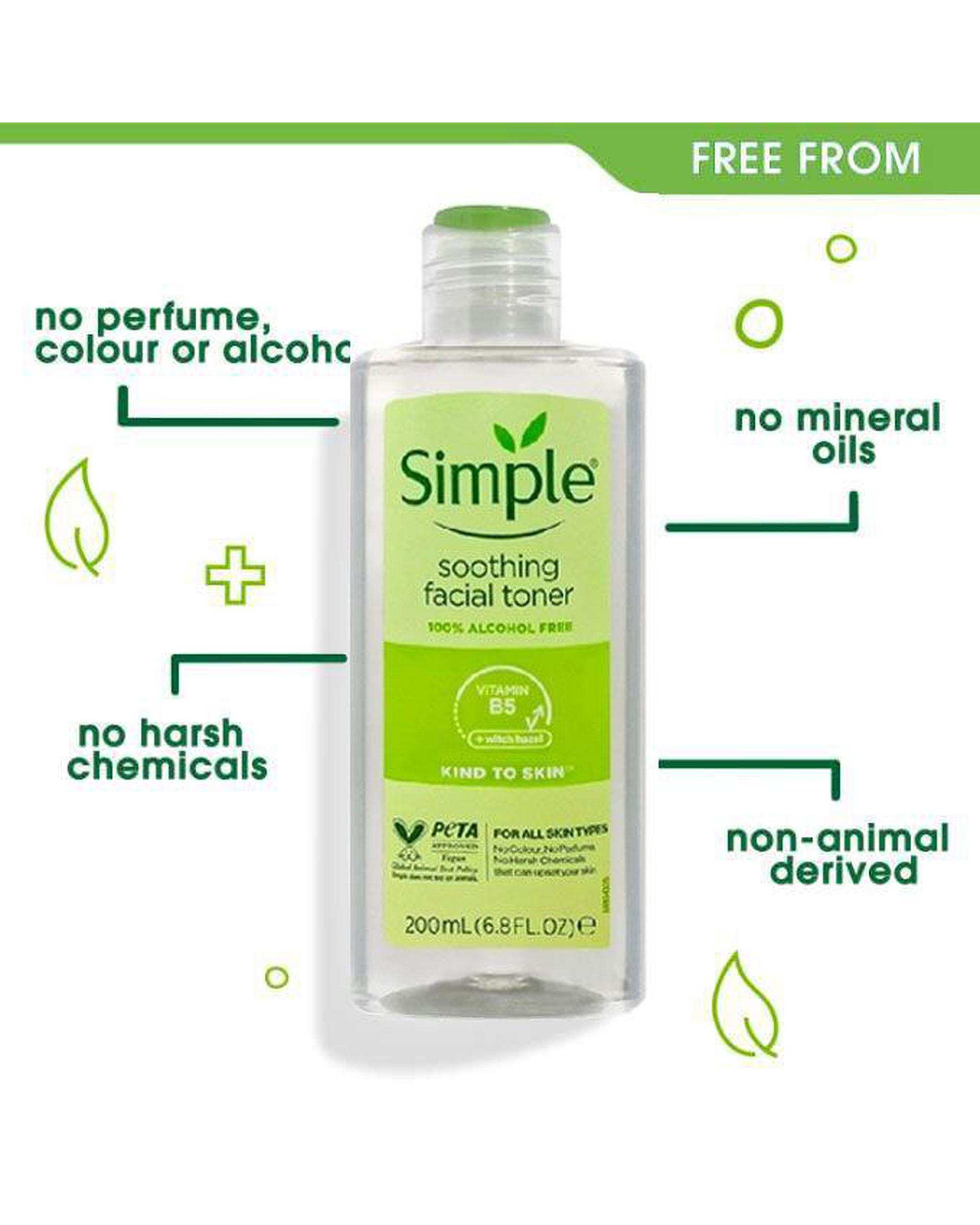 تونر آرامش بخش سیمپل Simple مدل Soothing Facial حجم 200ml