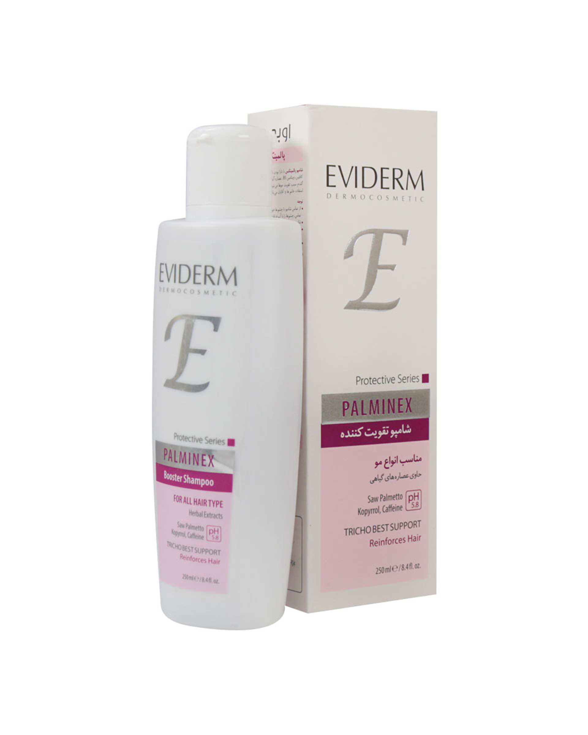 شامپو ضد ریزش مو Eviderm مدل پالمینکس Palminex حجم 250ml