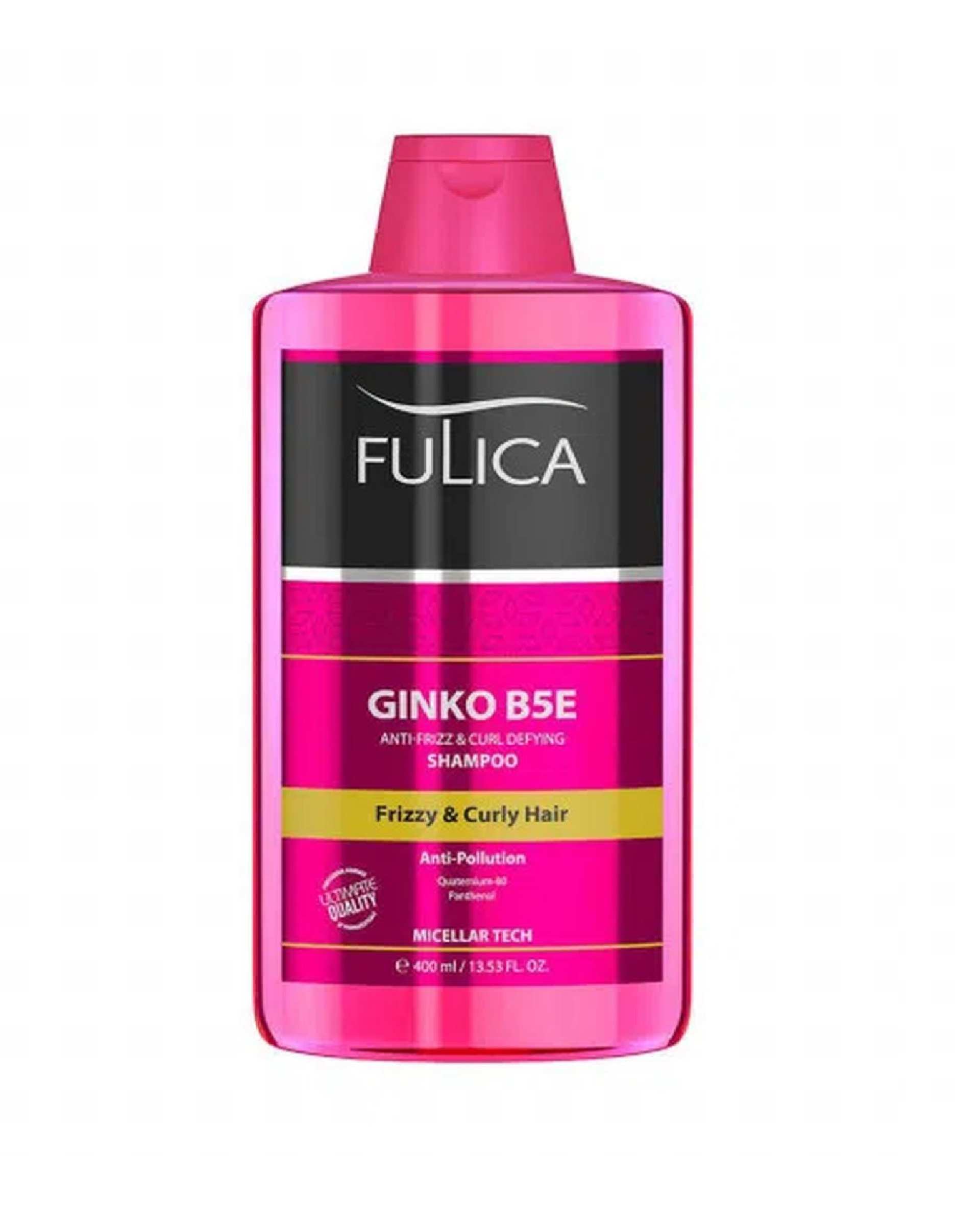 شامپو فاقد سولفات موهای شکننده و مجعد فولیکا Fulica مدل Ginkgo B5E حجم 400ml