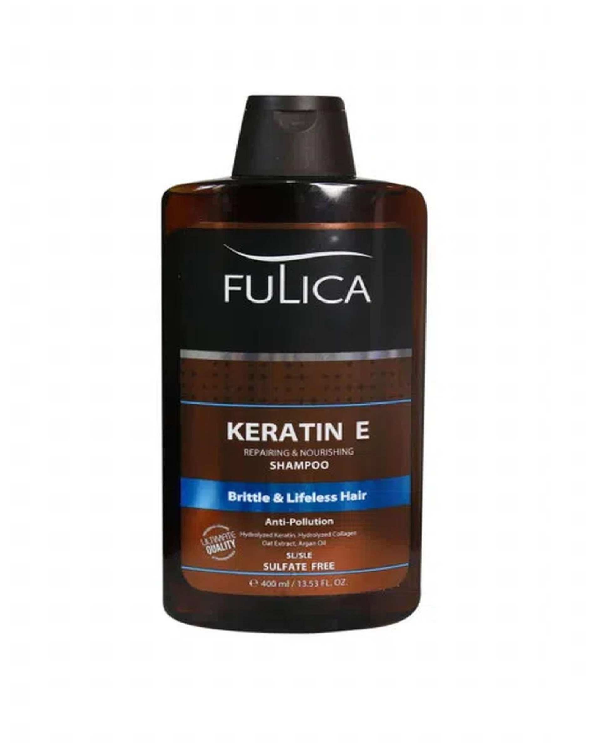 شامپو بدون سولفات تقویت کننده و ترمیم کننده مو فولیکا Fulica مدل Keratin E حجم 400ml