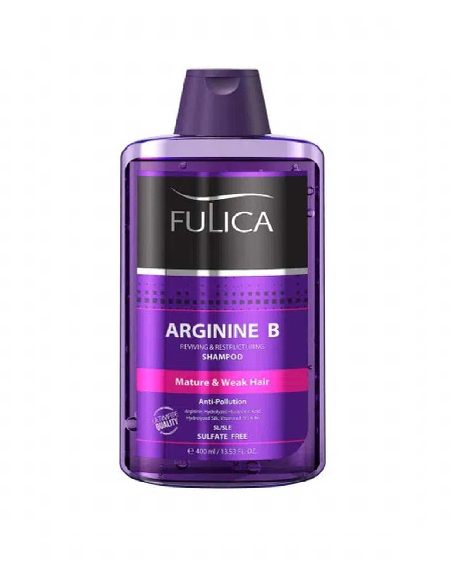 شامپو بدون سولفات تقویت کننده و احیا کننده مو فولیکا Fulica مدل Arginine B حجم 400ml