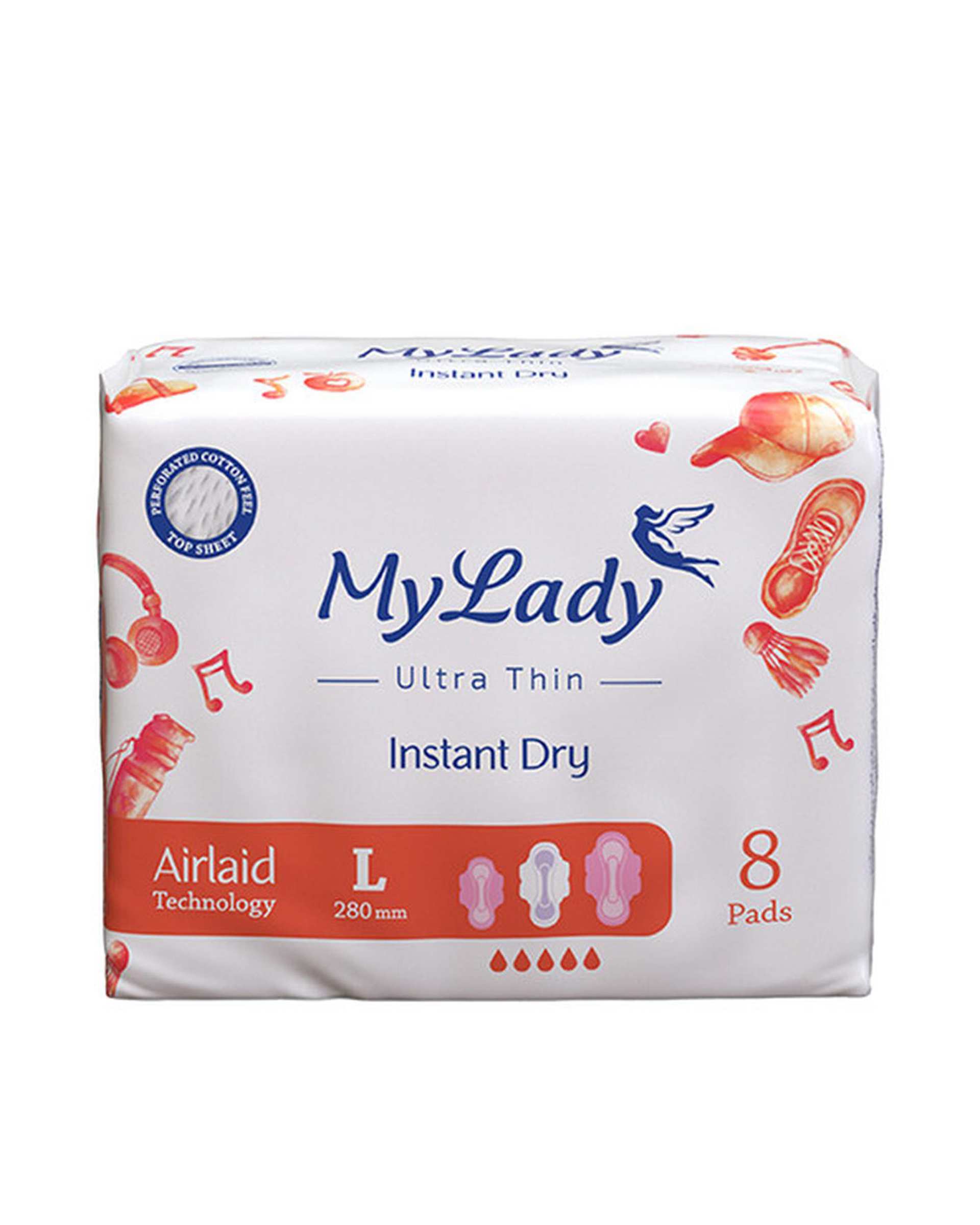 نوار بهداشتی مای لیدی My Lady اولترا مدل Instant Dry سایز بزرگ بسته 8 عددی