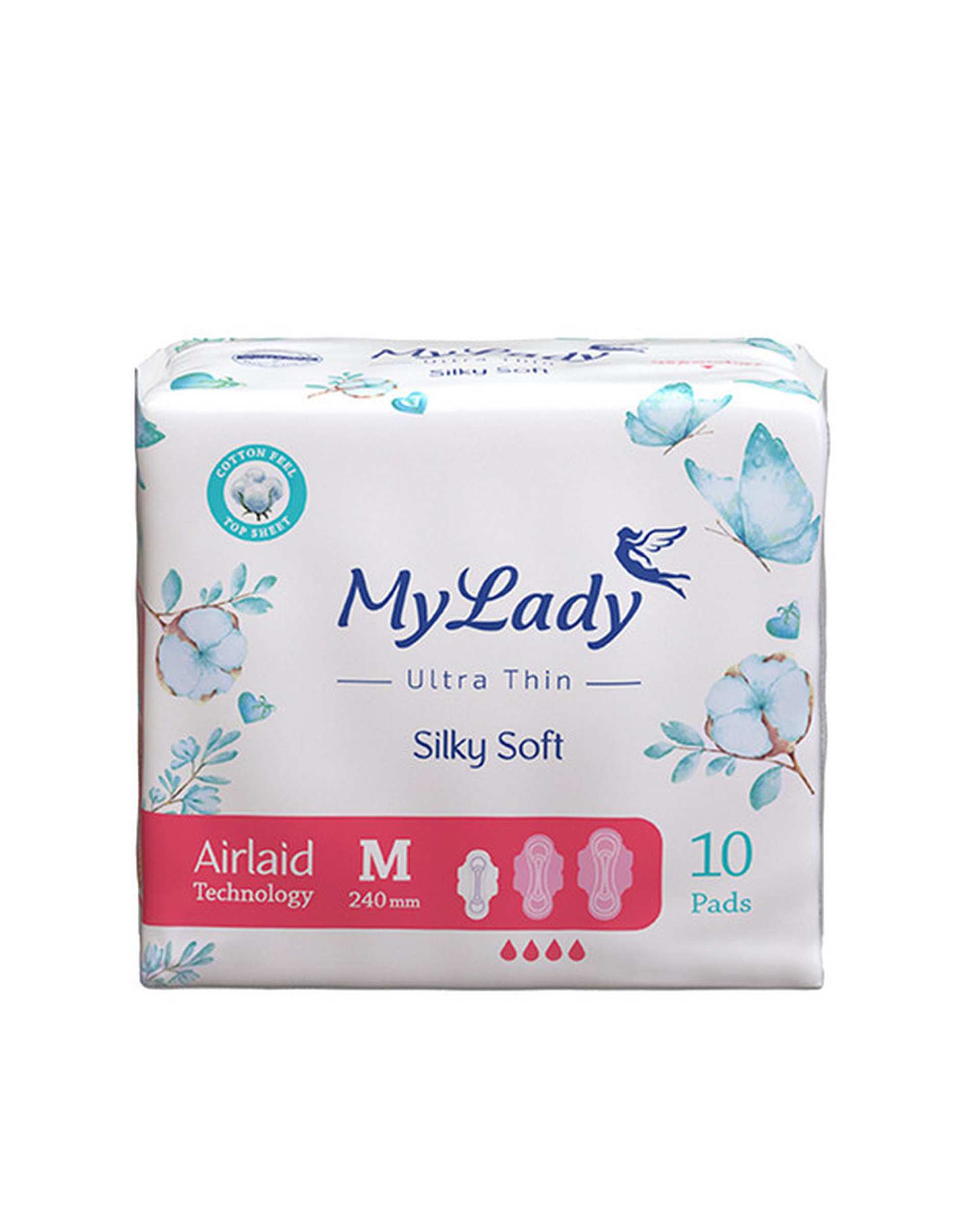 نوار بهداشتی مای لیدی My Lady مدل Silky Soft سایز متوسط بسته 10 عددی