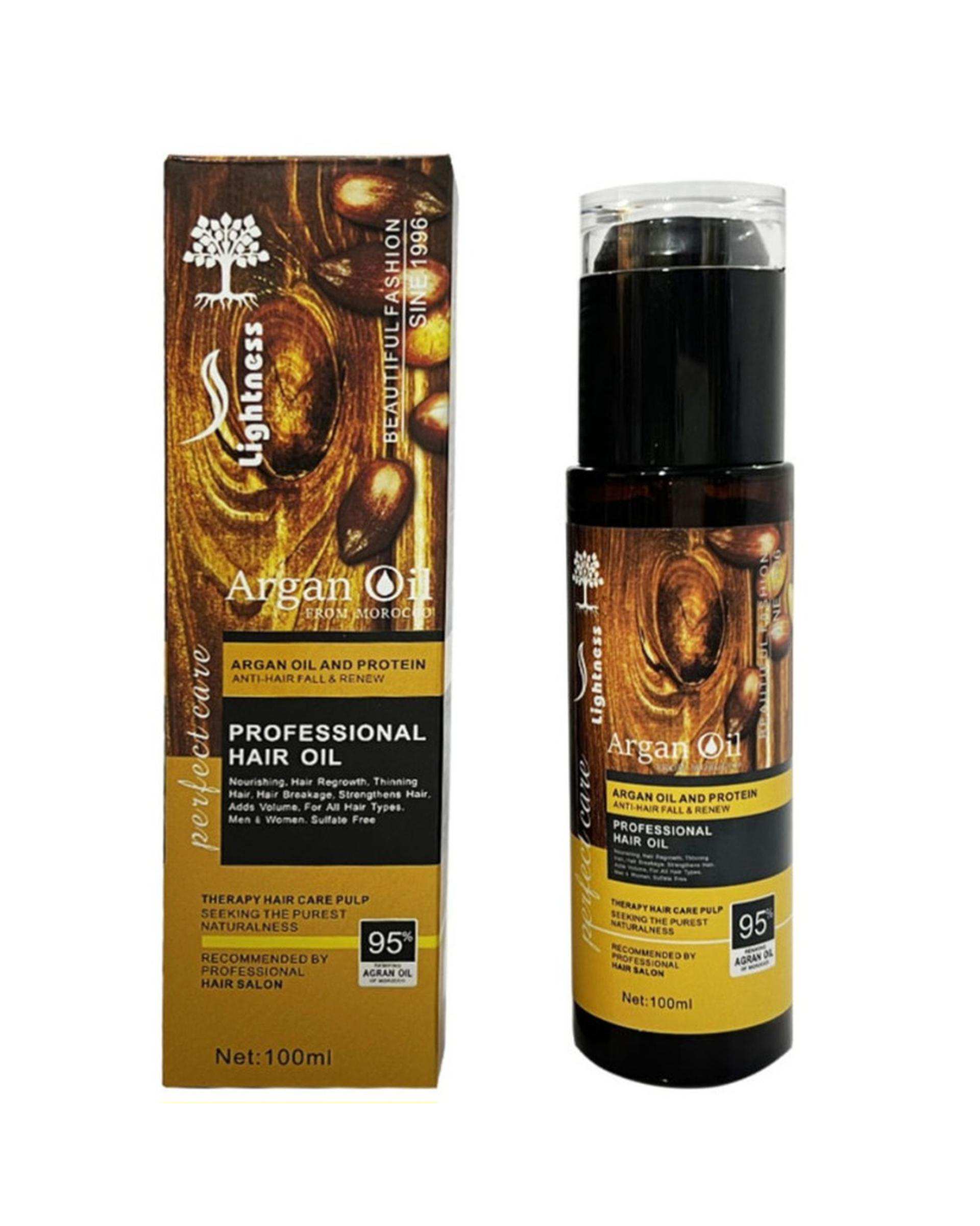 روغن مو فاقد سولفات لایتنس Lightness حاوی روغن آرگان 100ml