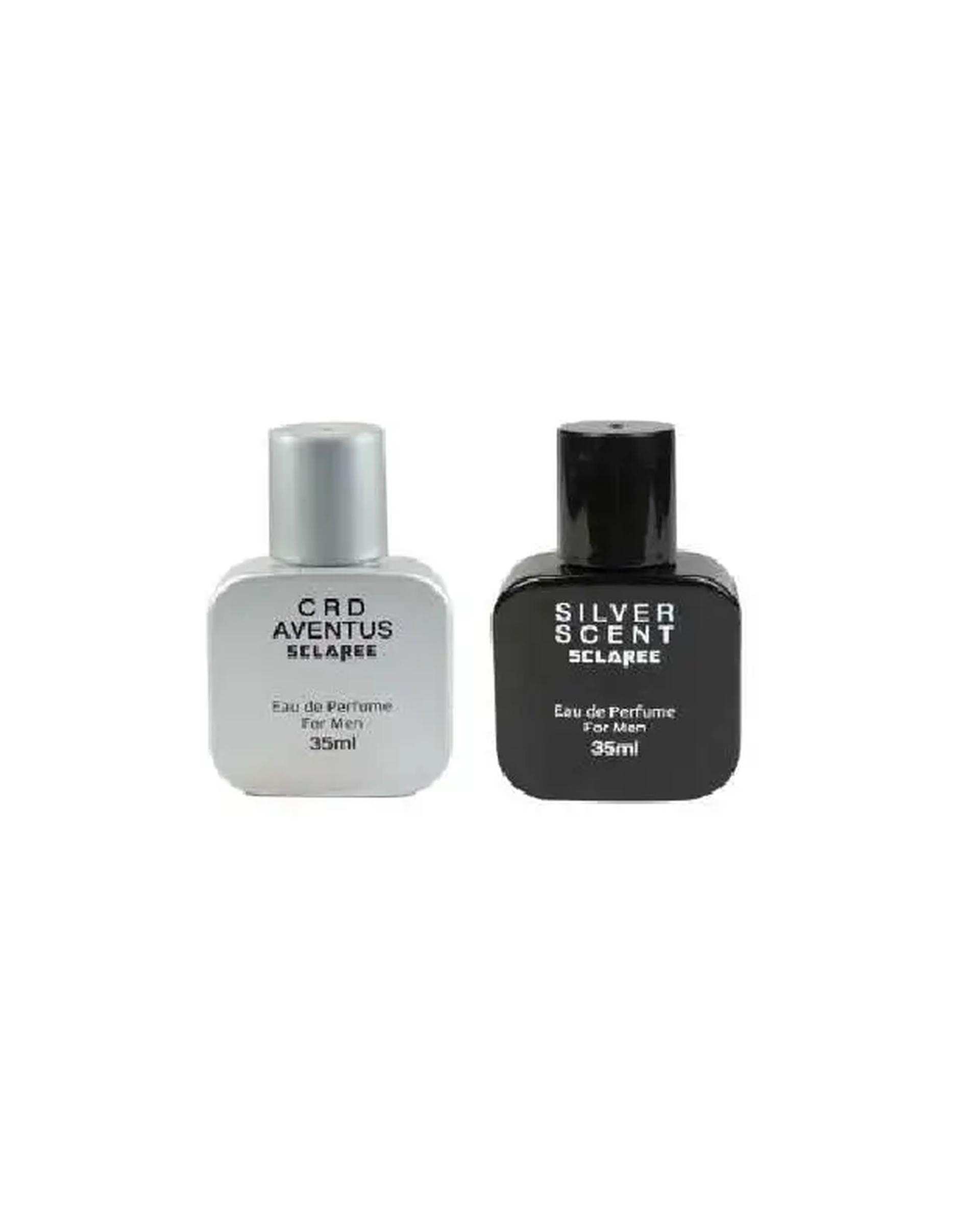 عطر جیبی مردانه مدل CRD Aventus به همراه عطر جیبی مردانه مدل Silver Scent اسکلاره Sclaree حجم 35ml بسته 2 عددی