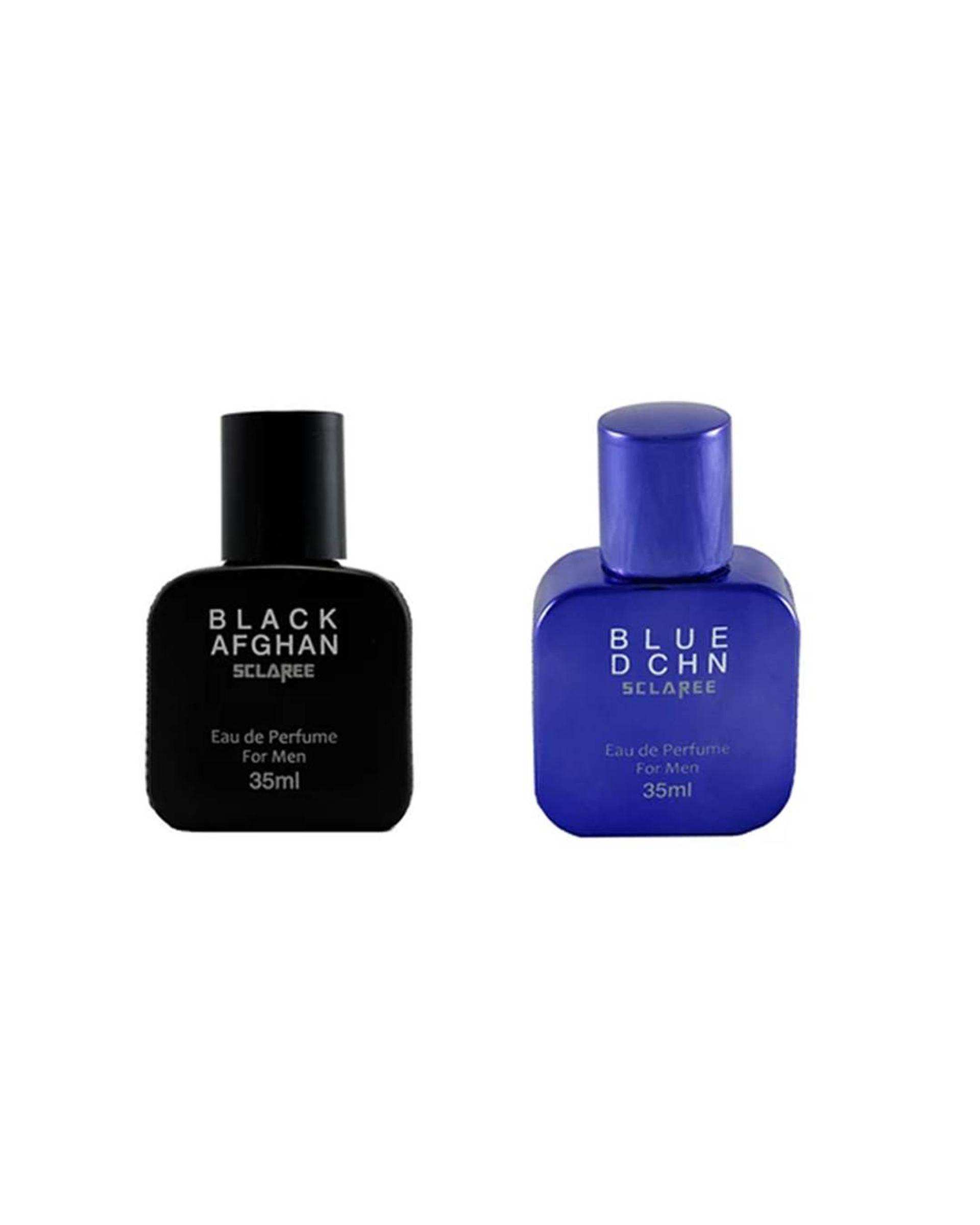 عطر جیبی مردانه مدل Black Afghan به همراه عطر جیبی مردانه مدل Bleu D Chn بسته 2 عددی حجم 35ml