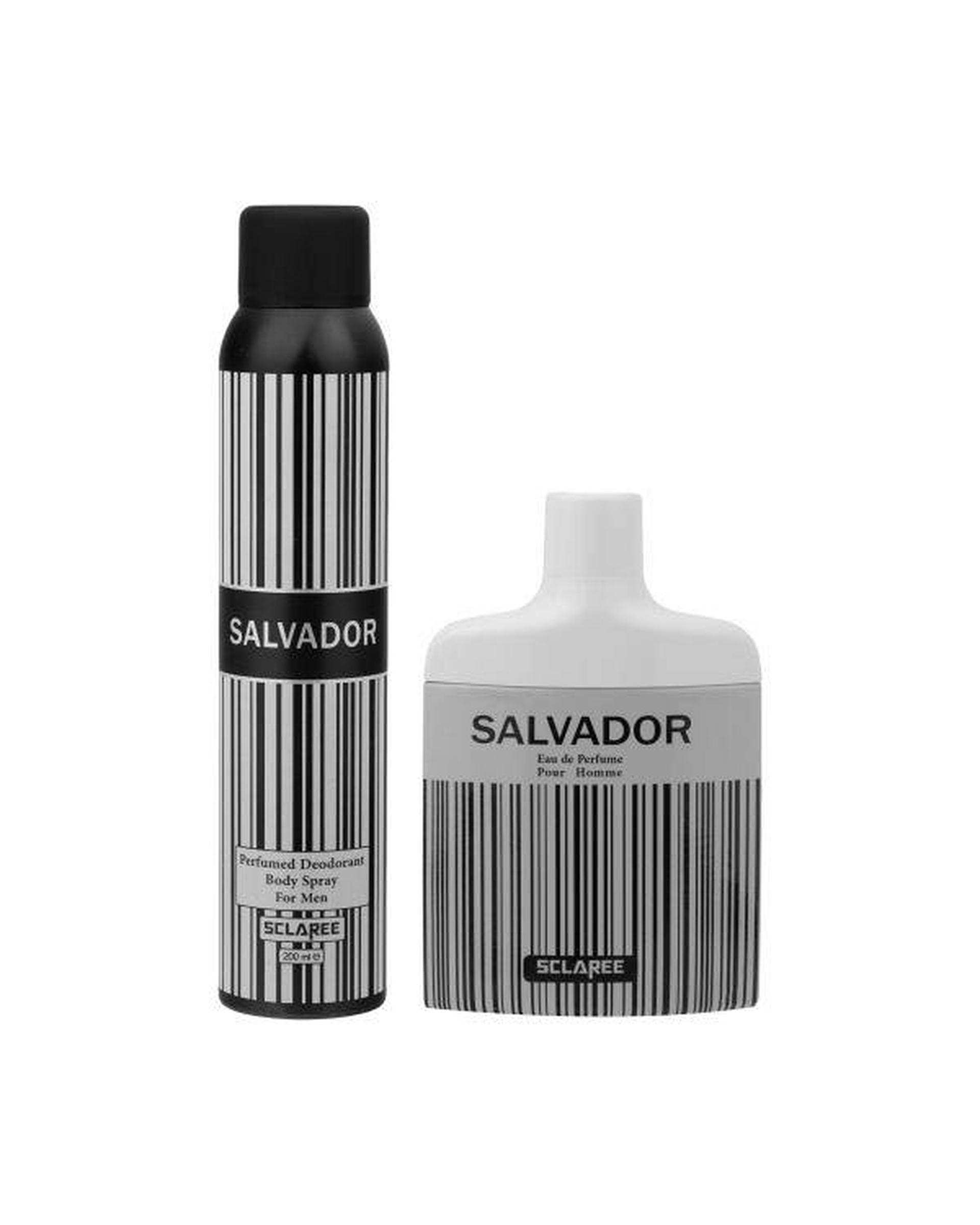 عطر مردانه اسکلاره Sclaree حجم 85ml مدل Salvador به همراه اسپری بدن مردانه مدل Salvador حجم 200ml