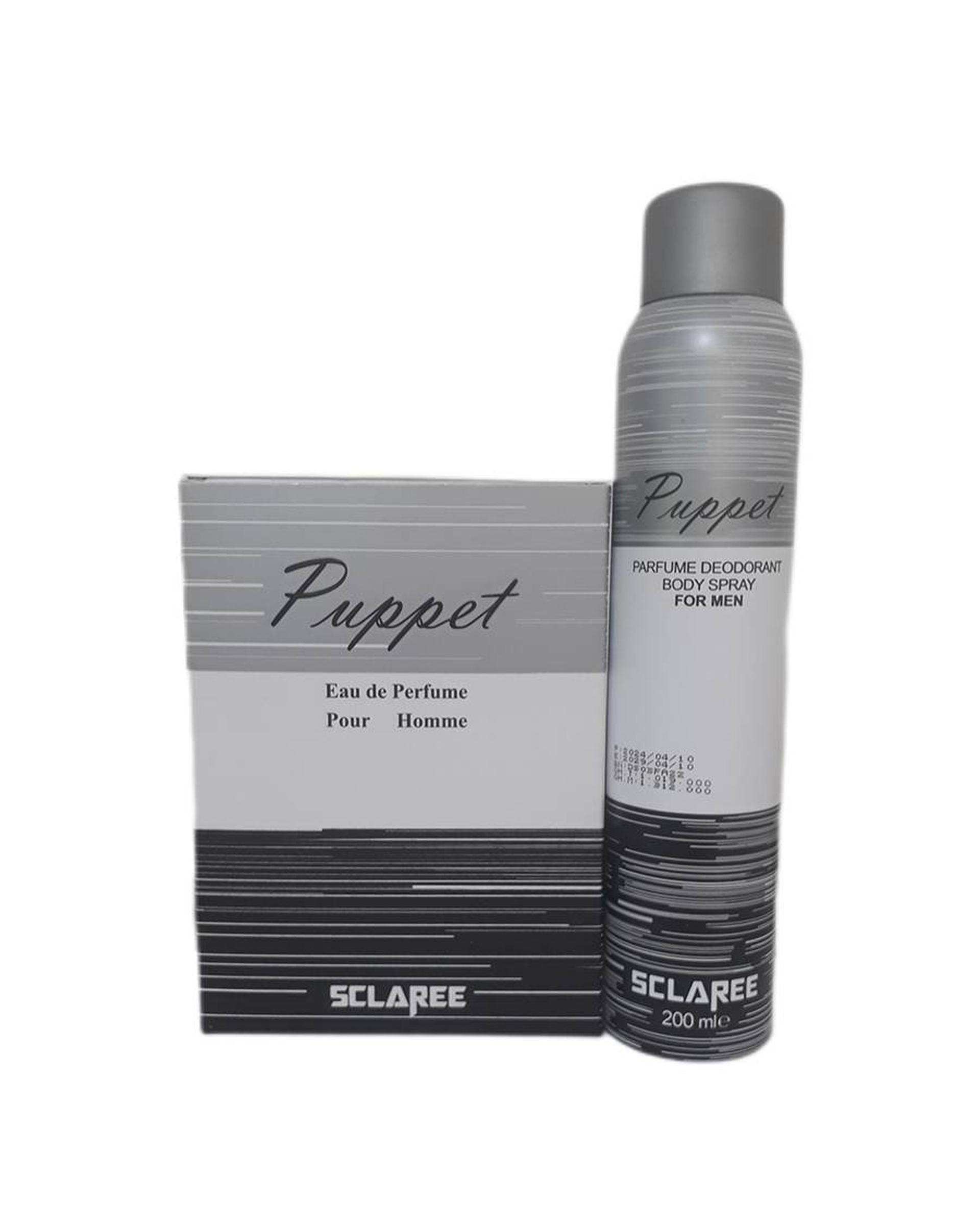 عطر مردانه به همراه اسپری بدن اسکلاره Sclaree مدل PUPPET بسته 2 عددی