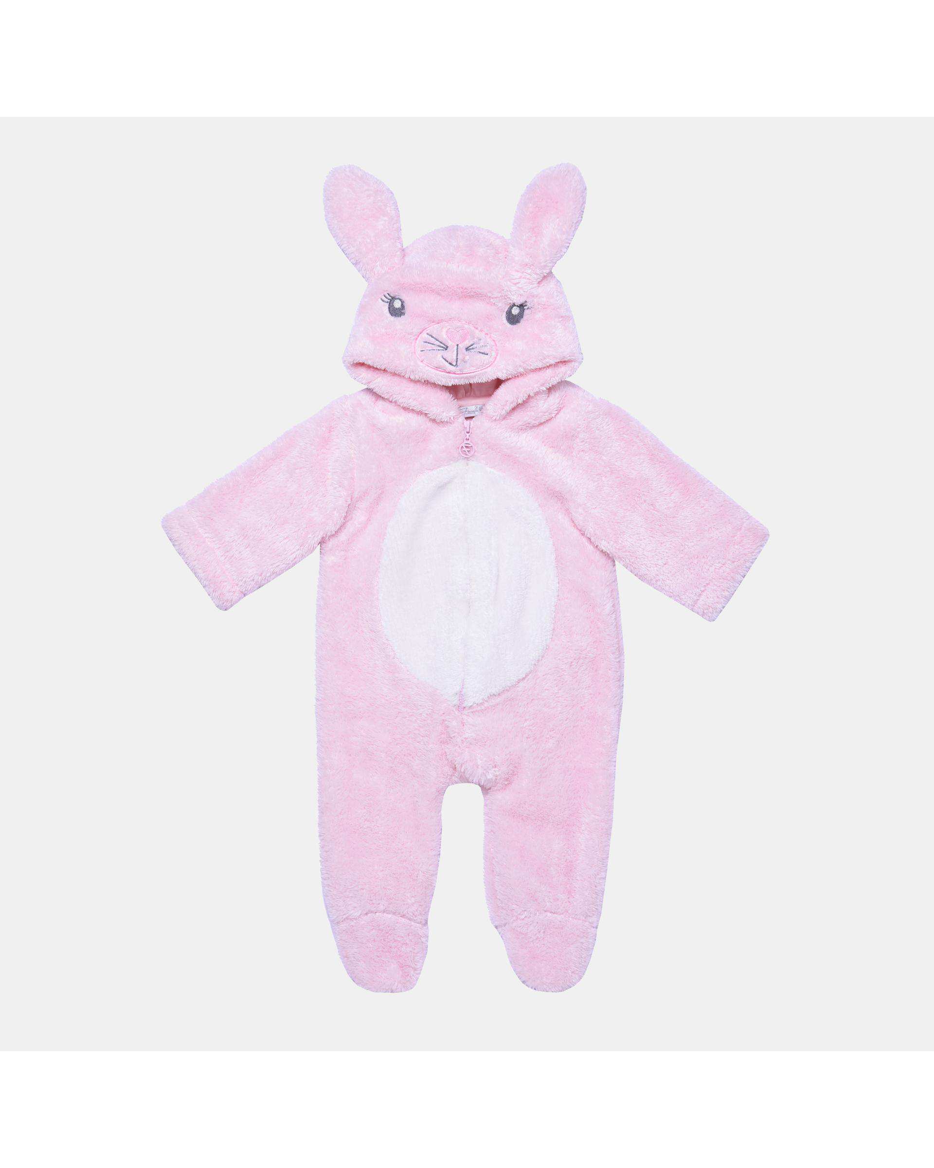 سرهمی دخترانه نوزادی صورتی فیورلا Fiorella طرح خرگوش گوش دراز کد 21509