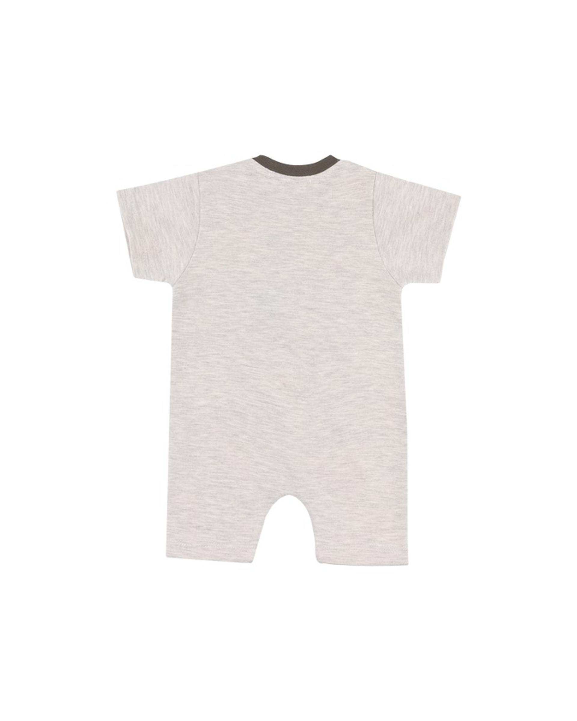 بادی پسرانه نوزادی آستین کوتاه طوسی فیورلا Fiorella مدل شهسان کد 23042