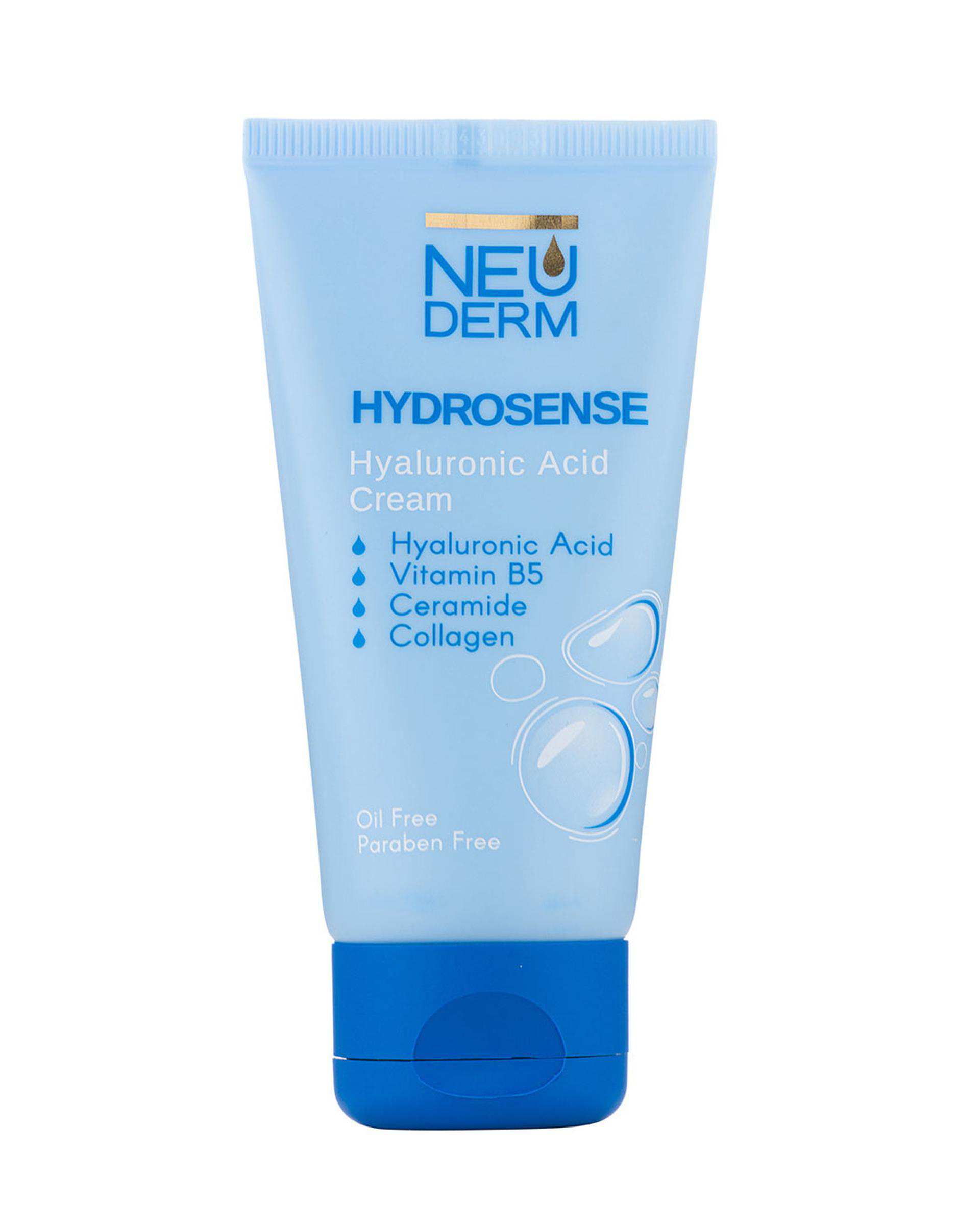 کرم فاقد چربی هیدروسنس نئودرم Neuderm مدل Hydrosense حاوی هیالورونیک اسید 50ml