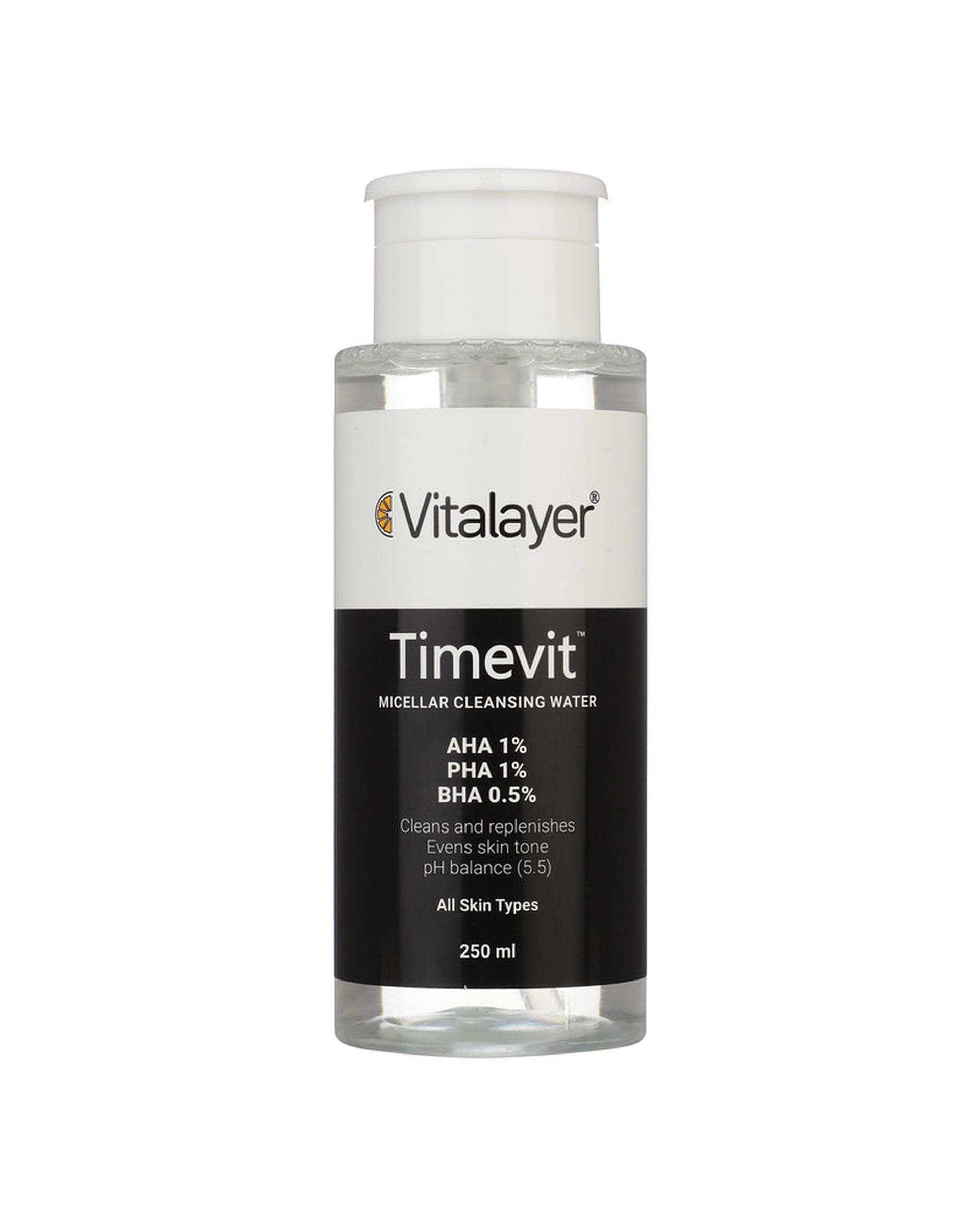 محلول پاک کننده آرایش ویتالیر Vitalayer مدل تایم ویت Timevit حجم 250ml