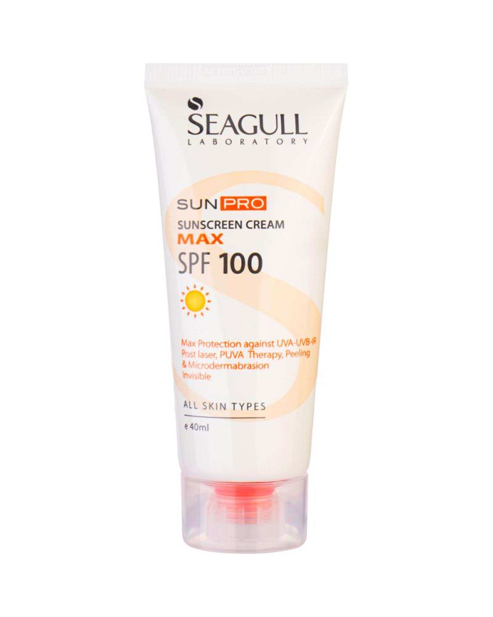 کرم ضد آفتاب بی رنگ SPF100 سی گل Seagull مدل Sunpro حجم 40ml