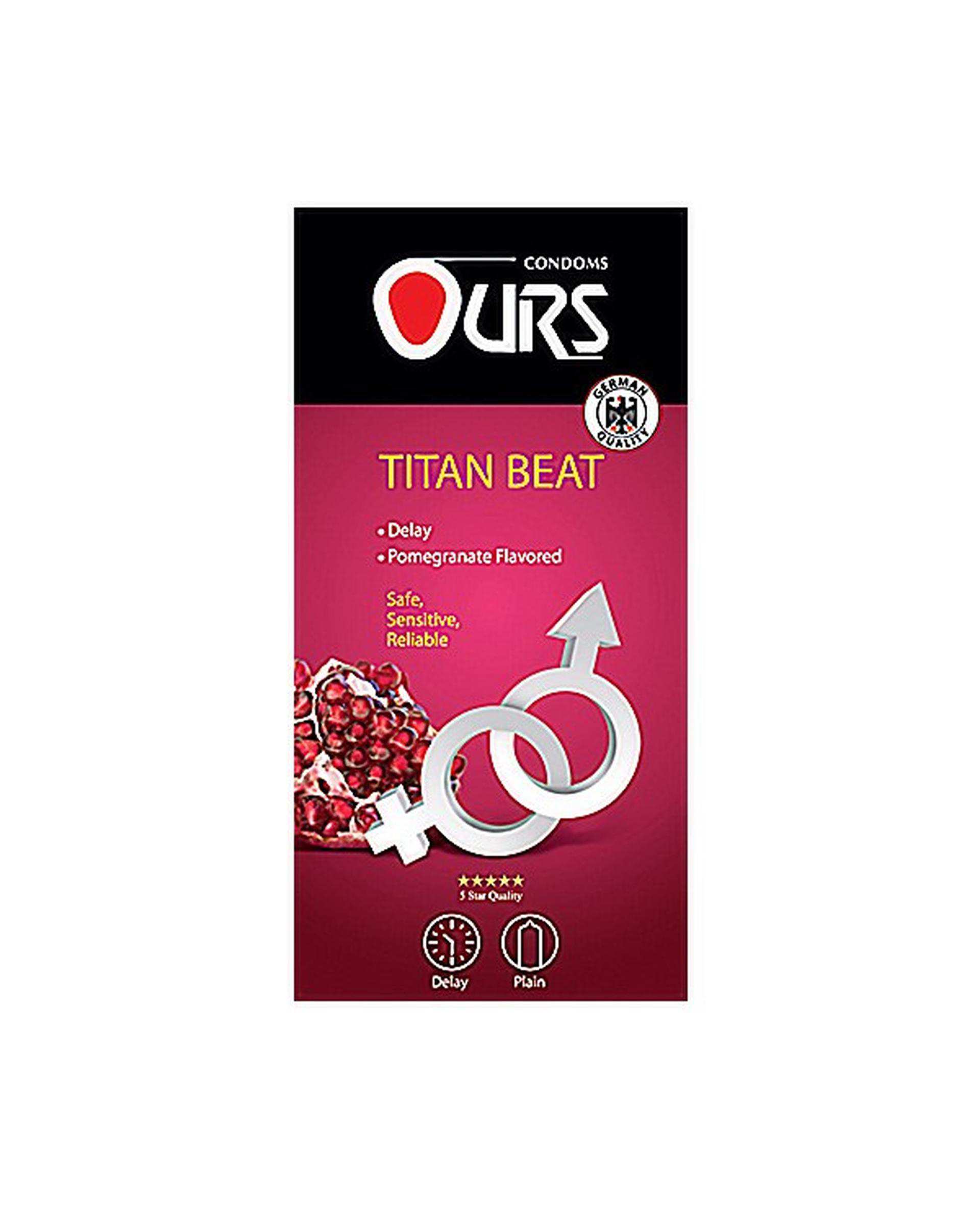 کاندوم تاخیری ساده اورز Ours مدل Titan Beat بسته 12 عددی