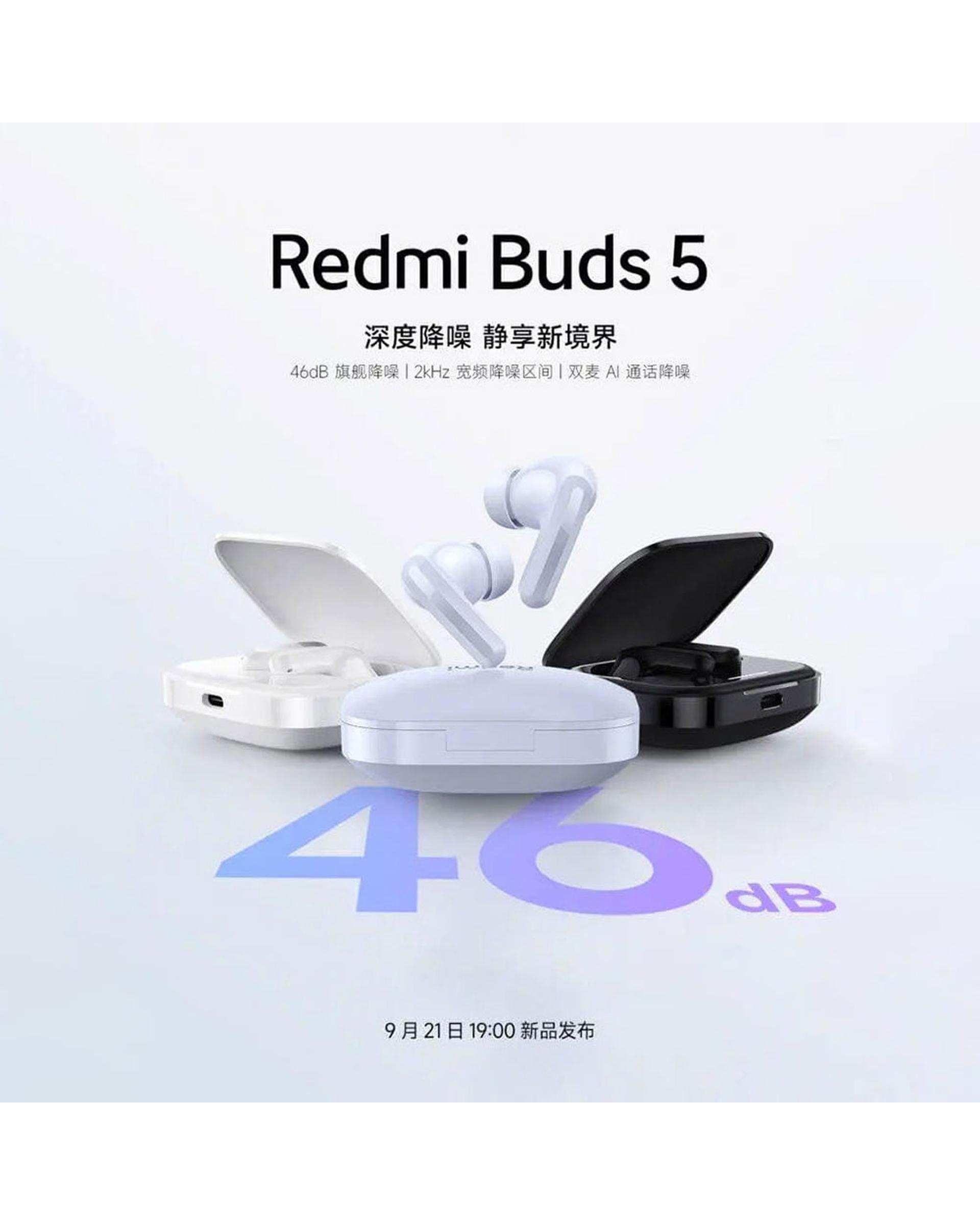 هندزفری بلوتوث سفید شیائومی مدل Redmi Buds 5