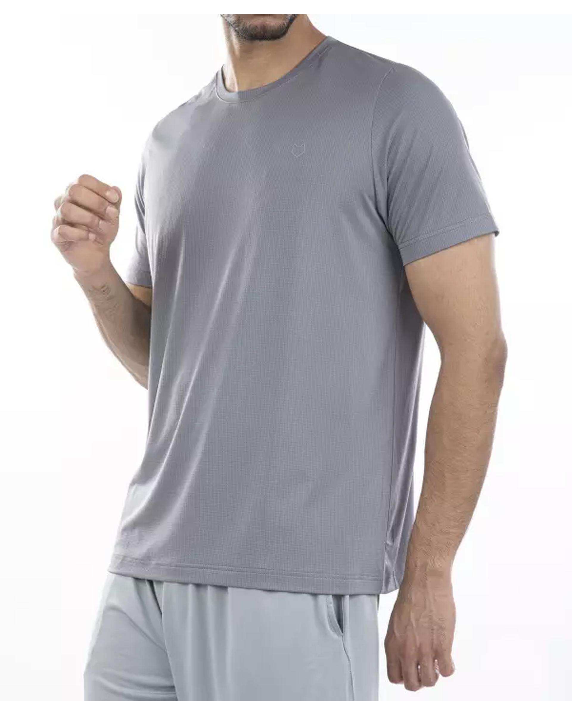 تی شرت مردانه ورزشی طوسی مل اند موژ Mel & Moj کد M08601-103