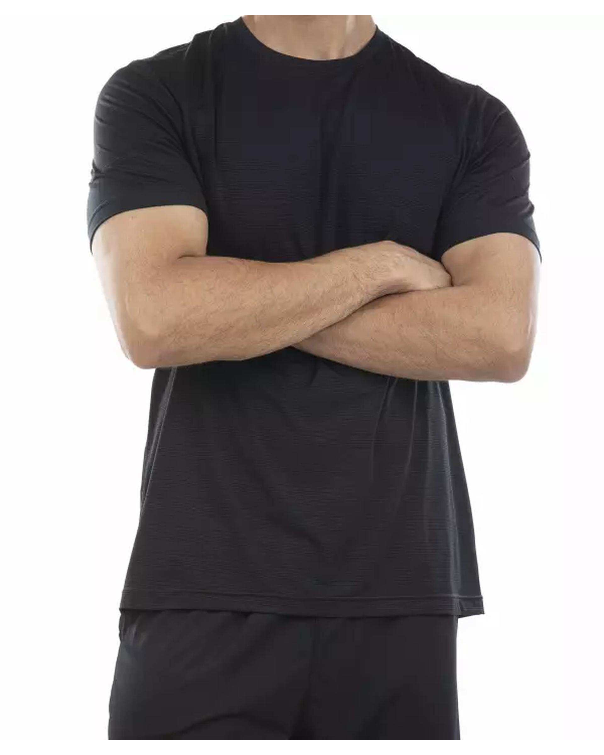 تی شرت مردانه ورزشی مشکی مل اند موژ Mel & Moj کد M08600-001