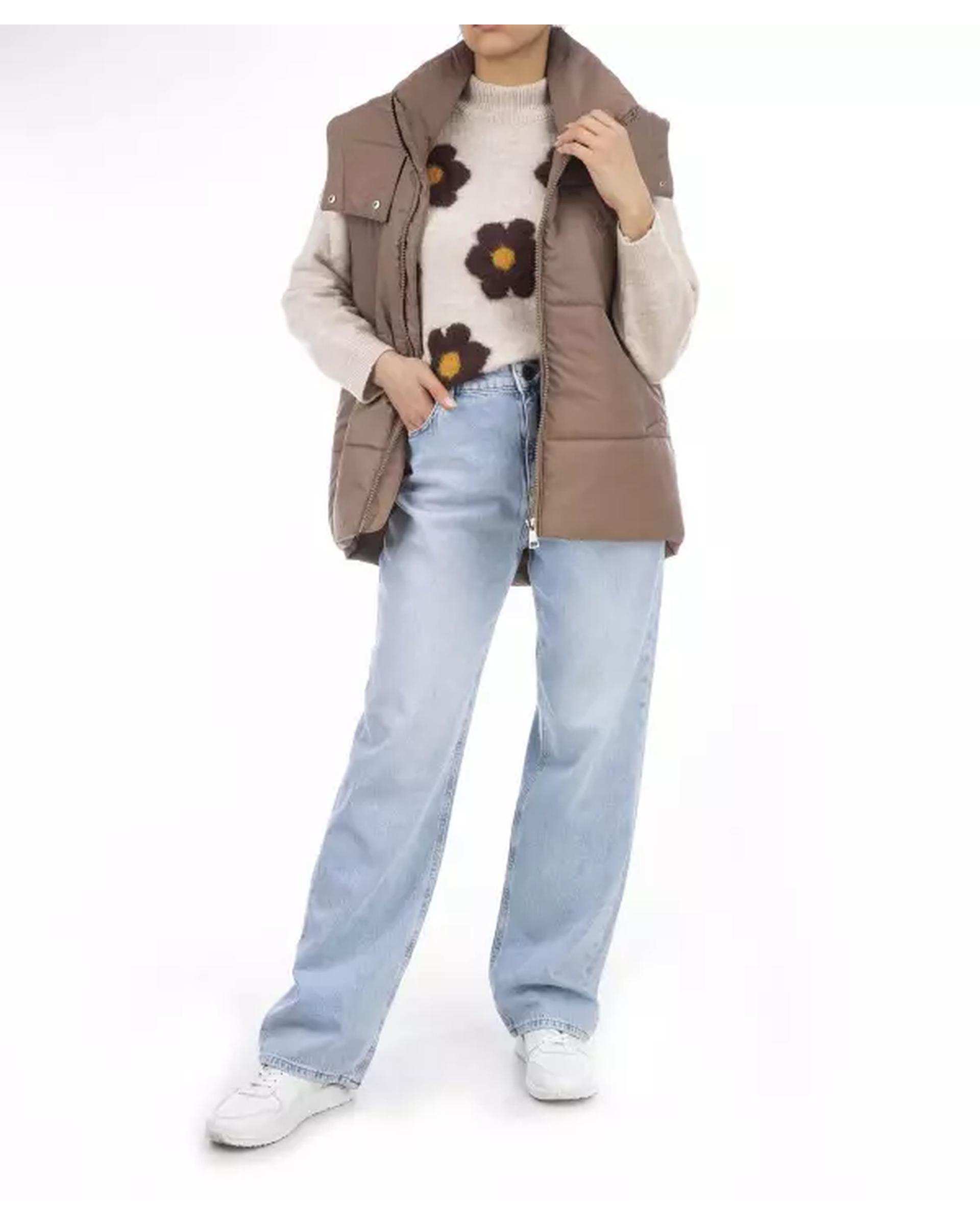 پافر زنانه خاکی مل اند موژ Mel & Moj کد W08446-702