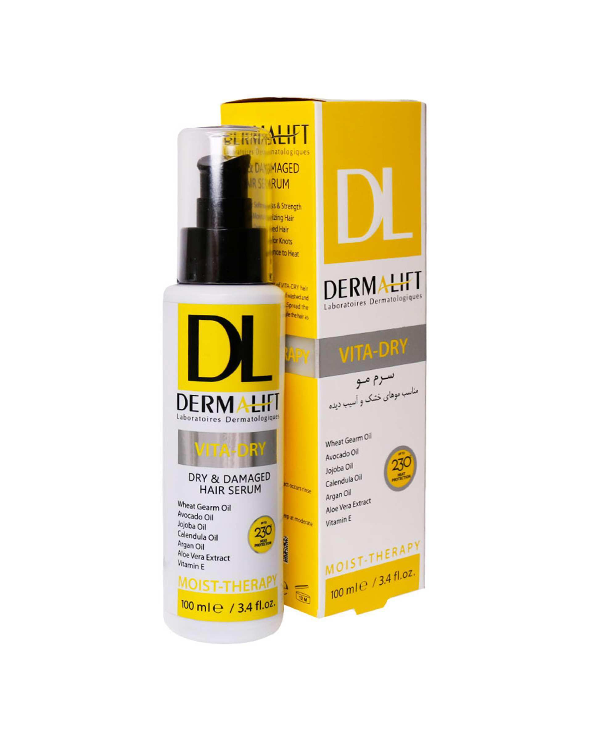 سرم موهای خشک و آسیب دیده درمالیفت Dermalift مدل Vita Dry حجم 100ml