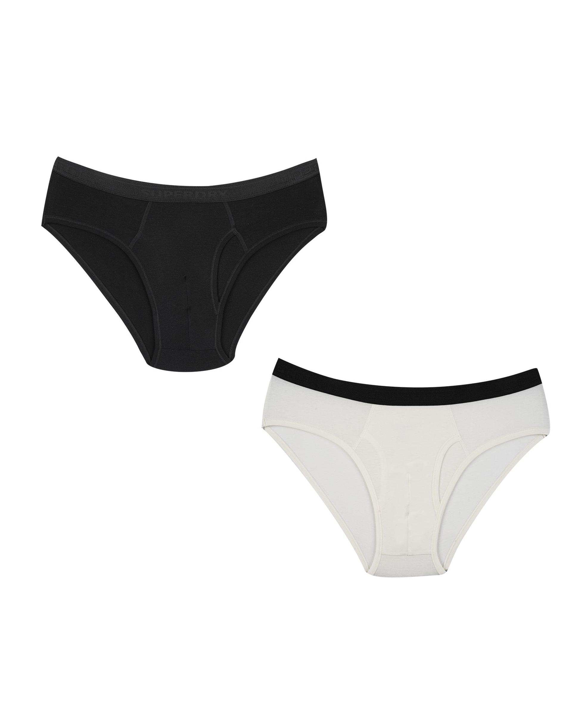 شورت مردانه اسلیپ سفید مشکی سوپردرای Superdry کد M22S41303X بسته دو عددی