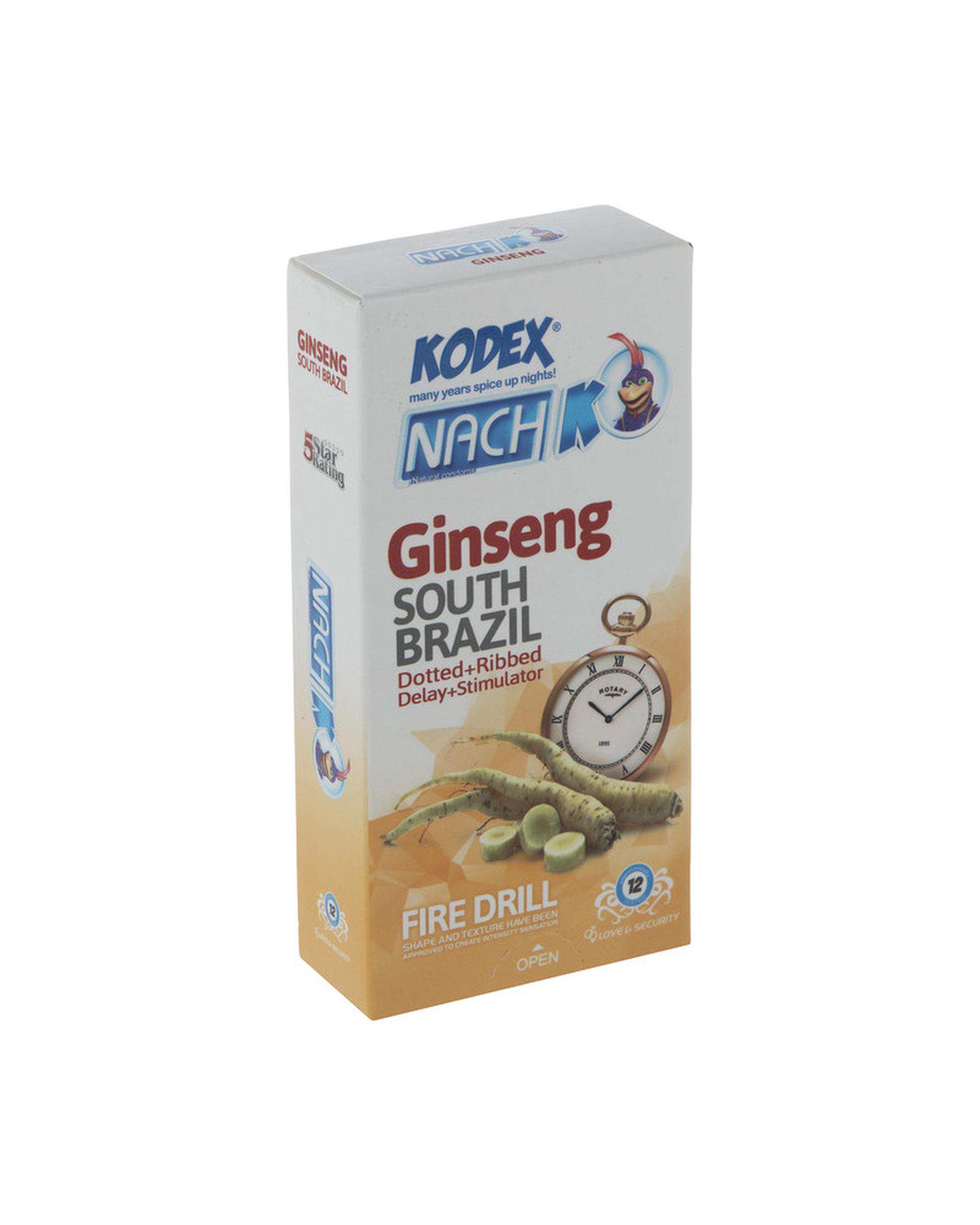 کاندوم تاخیری جینسینگ کدکس Kodex مدل Ginseng بسته 12 عددی