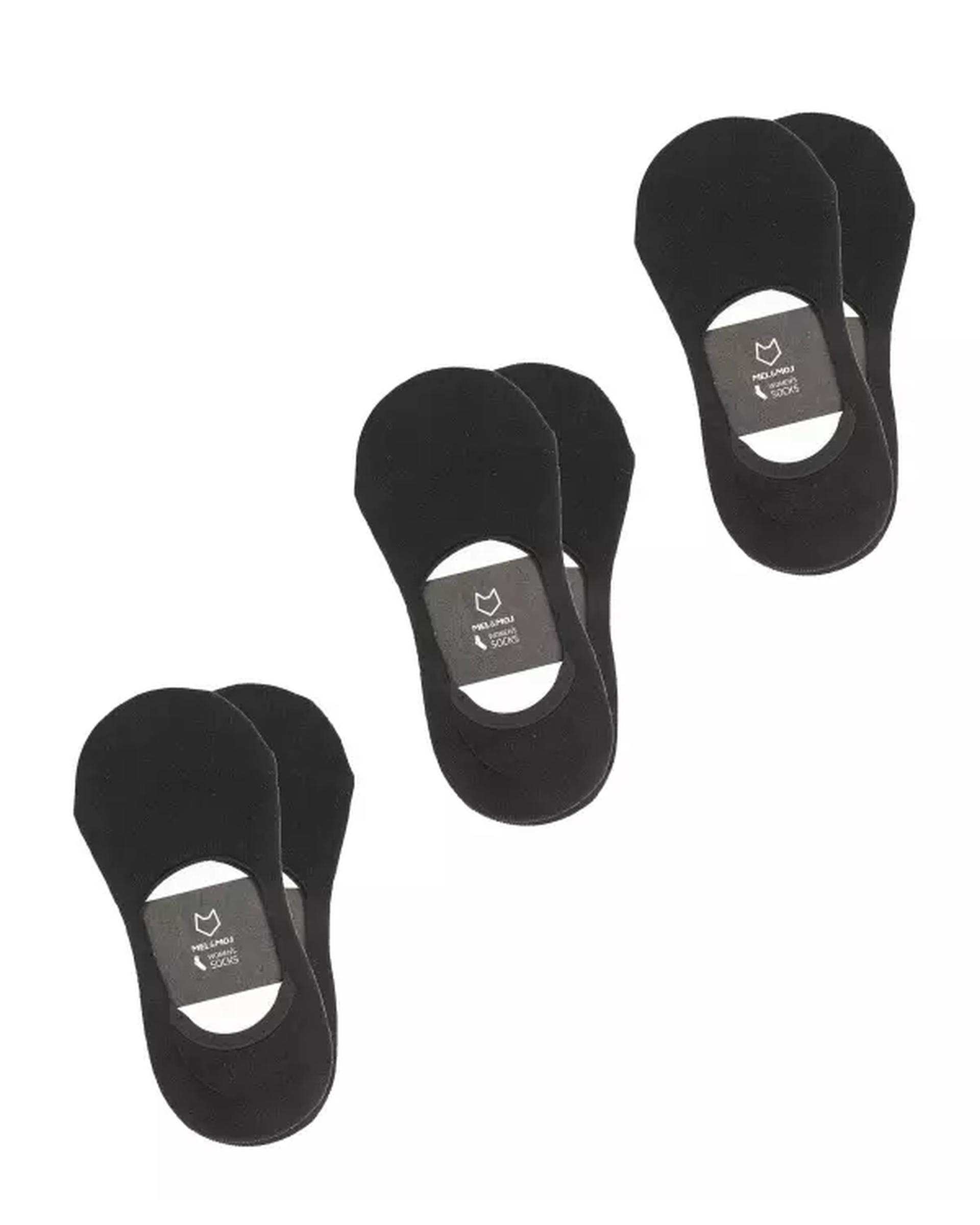 جوراب ورزشی زنانه کالجی مشکی مل اند موژ Mel & Moj کد W08473-001 بسته سه عددی