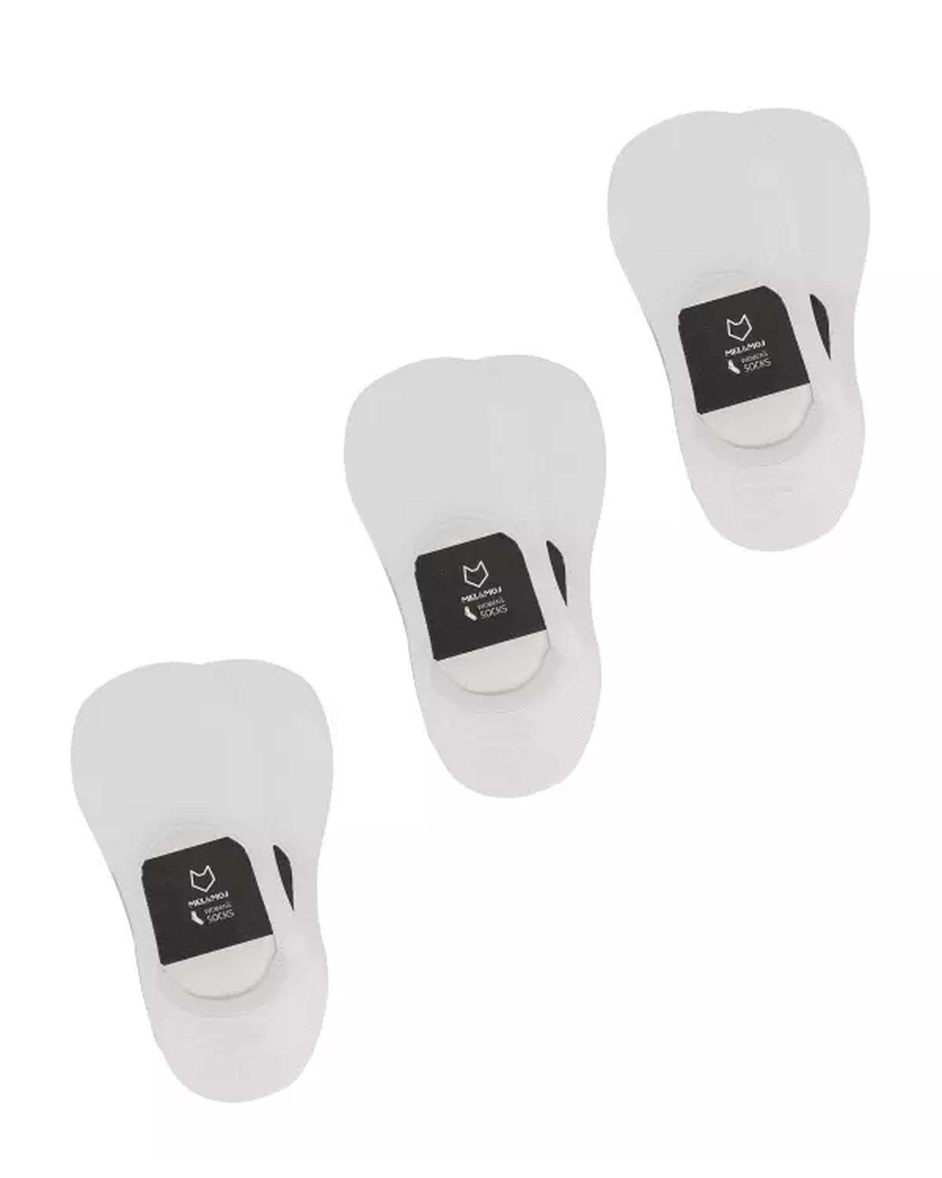 جوراب ورزشی زنانه کالجی سفید مل اند موژ Mel & Moj کد W08473-002 بسته سه عددی