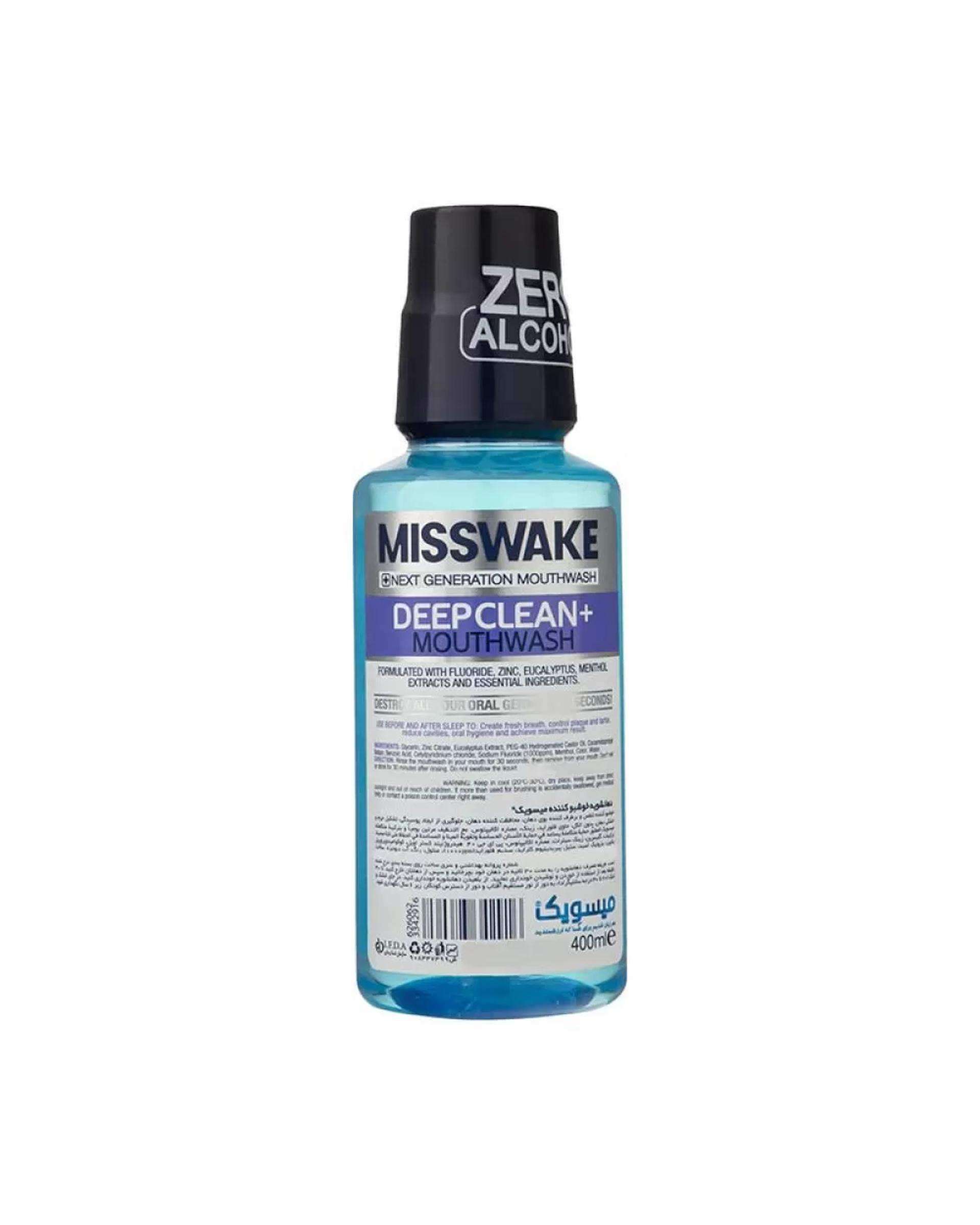 دهانشویه میسویک Misswake مدل دیپ کلین پلاس Deep Clean+ حجم 40۰ml