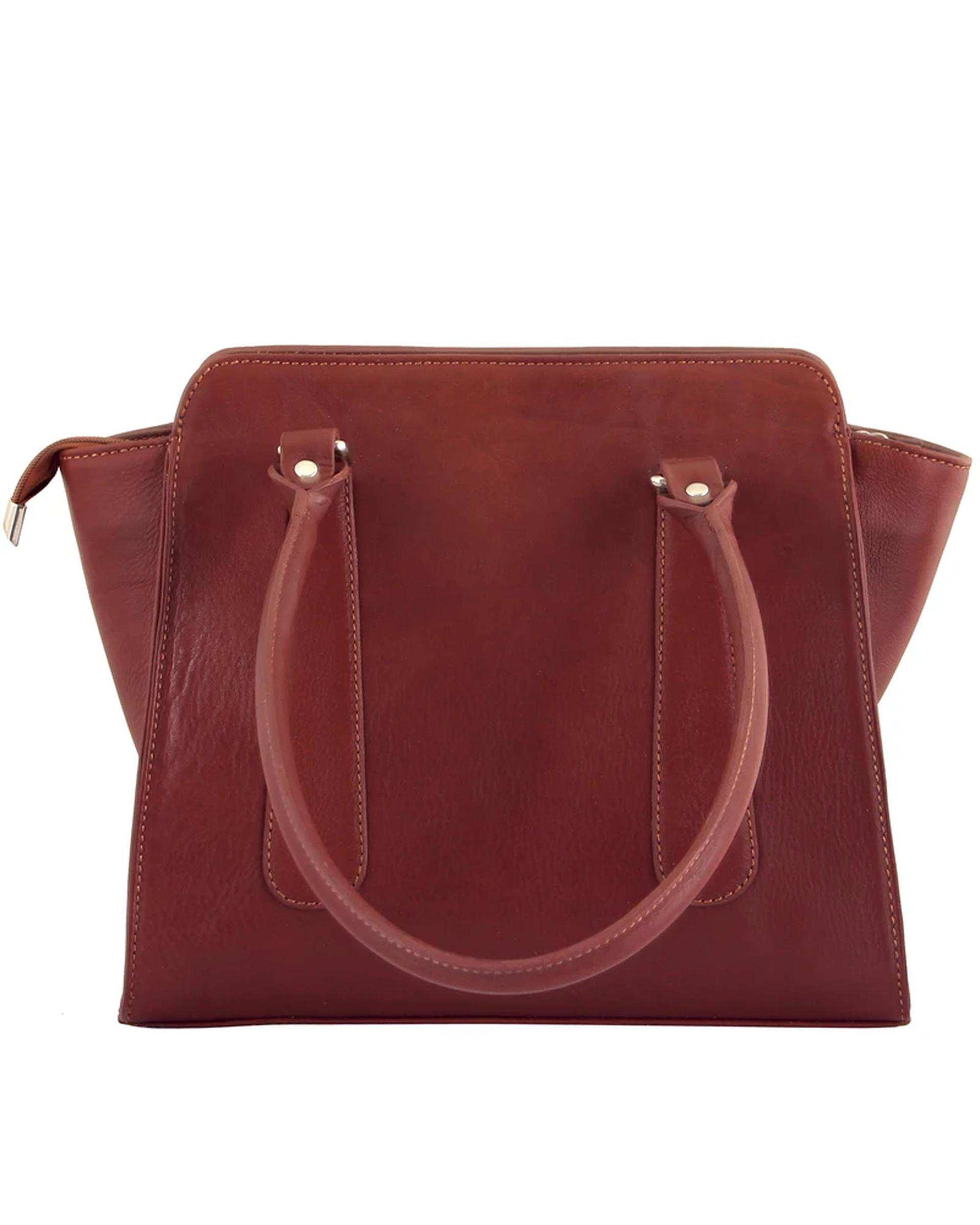 کیف دستی زنانه عسلی چرم بارز Charm Barez مدل DZ34